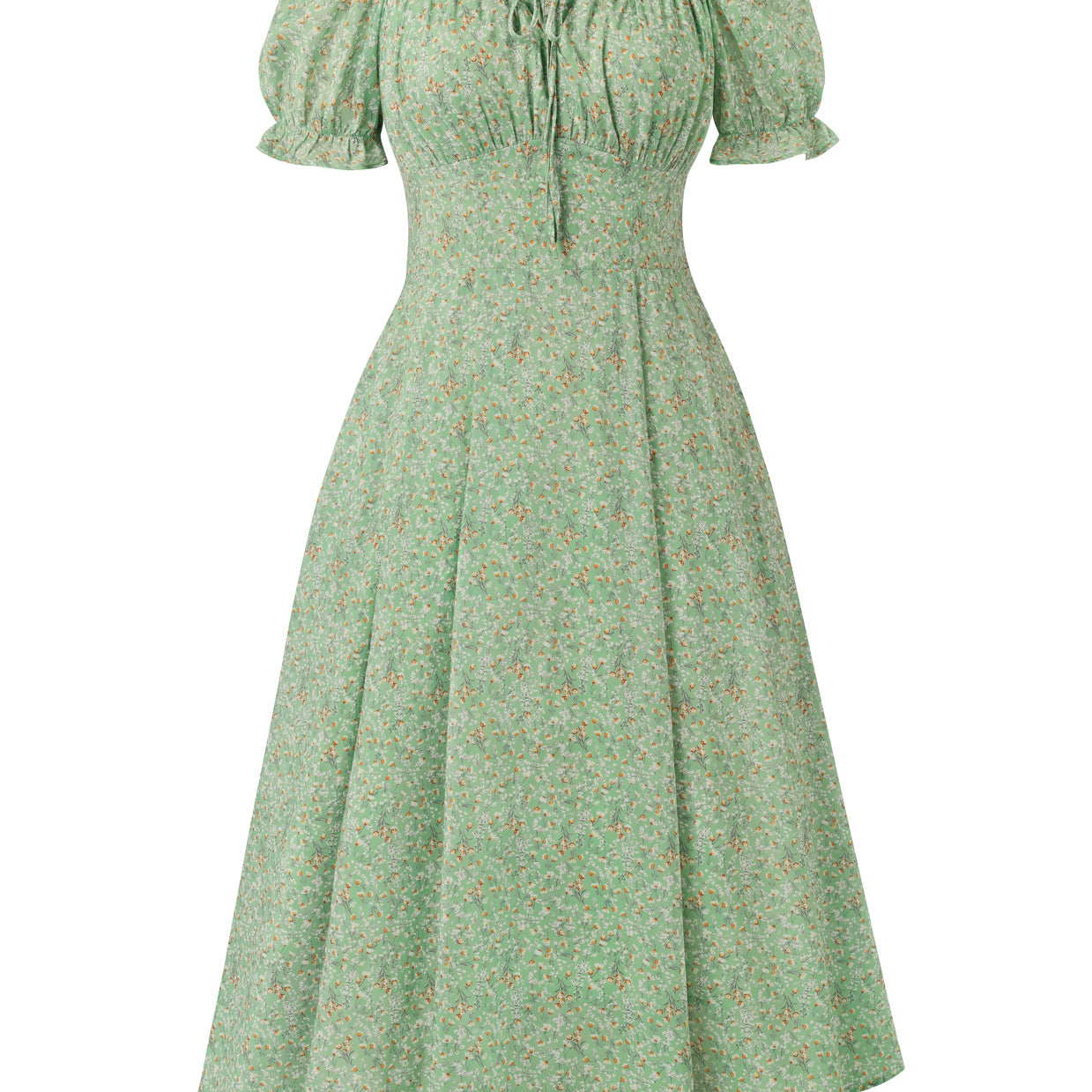 belle poque 2026 Spring Summer Sundress Vintage Cottagecore Dress with Pocket Green