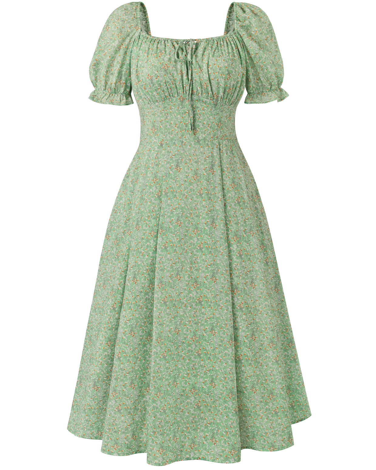 belle poque 2026 Spring Summer Sundress Vintage Cottagecore Dress with Pocket Green