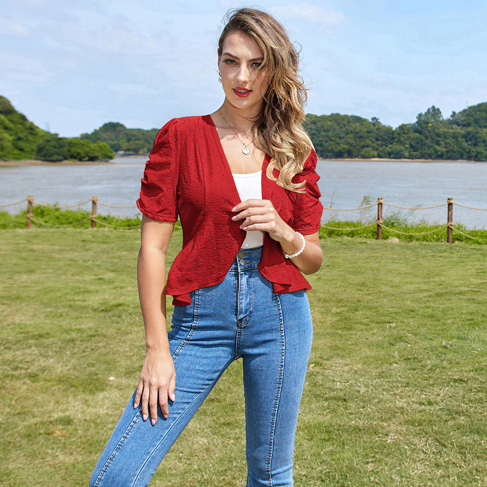 belle poque Spring 2026 Women's Short Sleeve Bolero Shrug Lightweight Cardigan