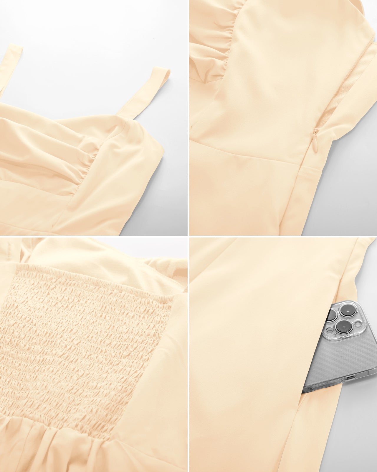 belle poque Vintage 1950s Cocktail Dress Ruched Slit A Line Swing Dress with Pockets