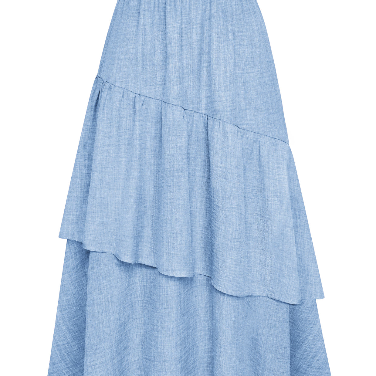 belle poque BP Women Vintage 2-Layer Swing Skirt Elastic High Waist Maxi Skirt sky blue