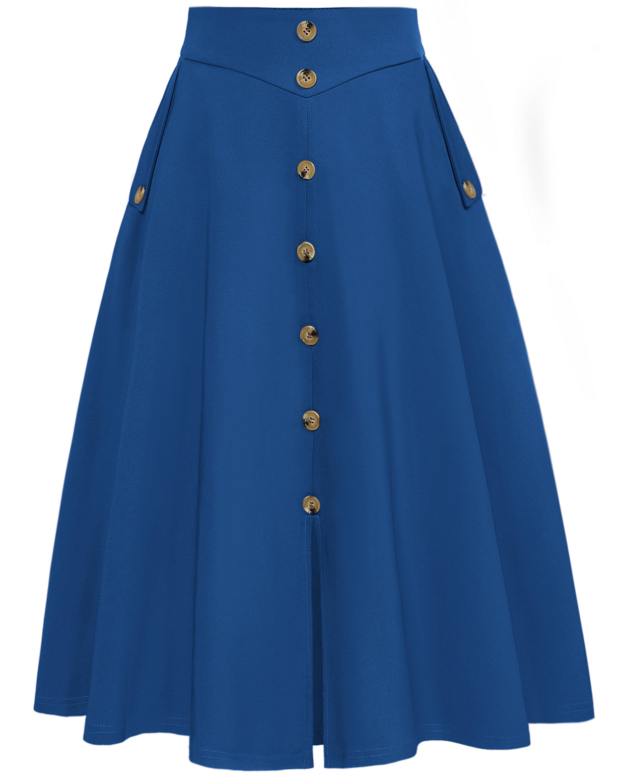 belle poque Vintage A-Line Skirt Midi Skirt Casual Skirt High Waisted Midi Party Skirt Basic A-Line Skirt Dark blue