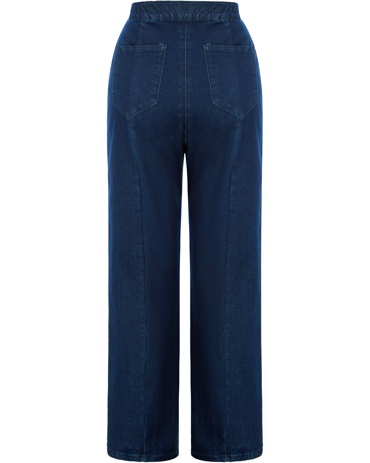 belle poque Wide Leg Jeans Button Decorated Casual Stretchy Demin Pants with Pockets