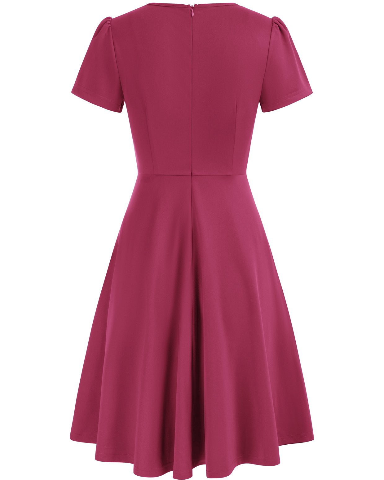 belle poque Vintage A-Line Swing Dress Keyhole Tie Dress Round Neck Work Dress Tea Dress