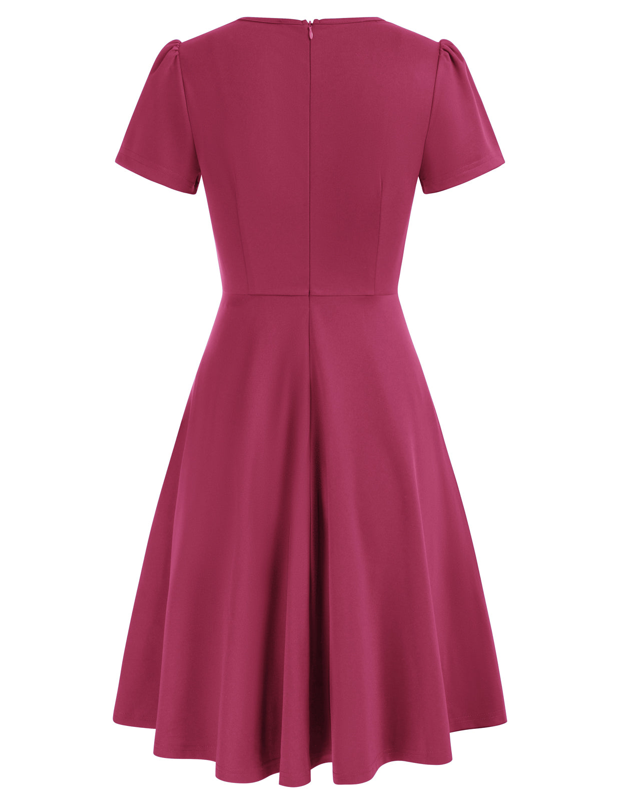 belle poque Vintage A-Line Swing Dress Keyhole Tie Dress Round Neck Work Dress Tea Dress