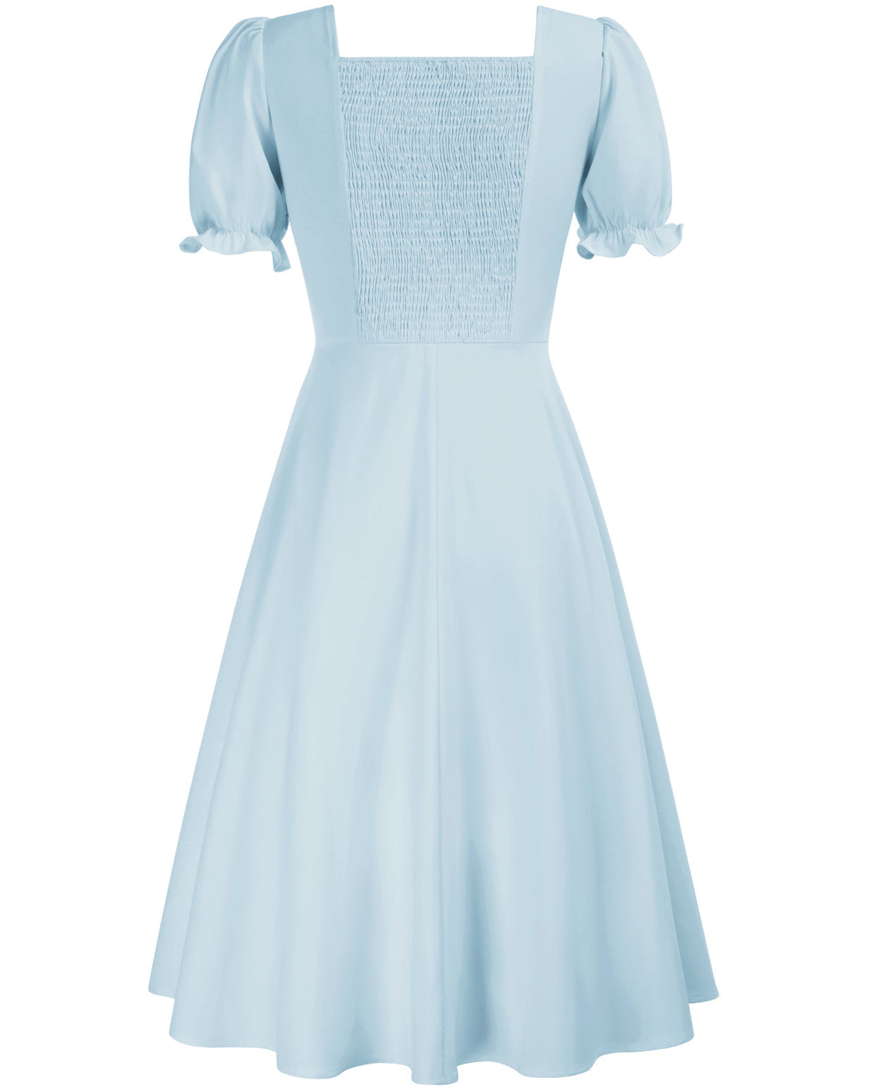 belle poque Vintage Strawberry Patterns Front Slit Dress Puffed Short Sleeve Sweetheart Neck Dress