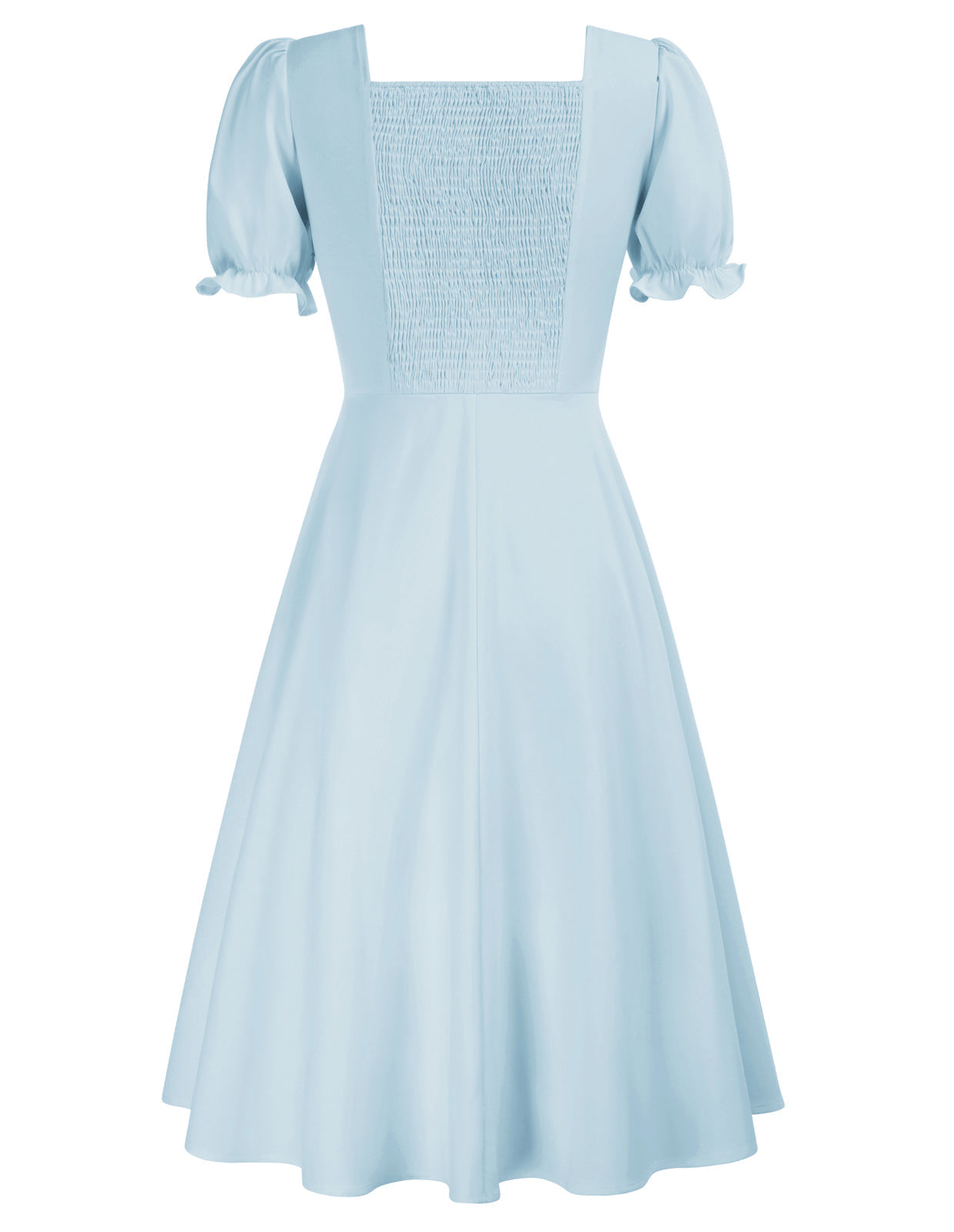 belle poque Vintage Strawberry Patterns Front Slit Dress Puffed Short Sleeve Sweetheart Neck Dress