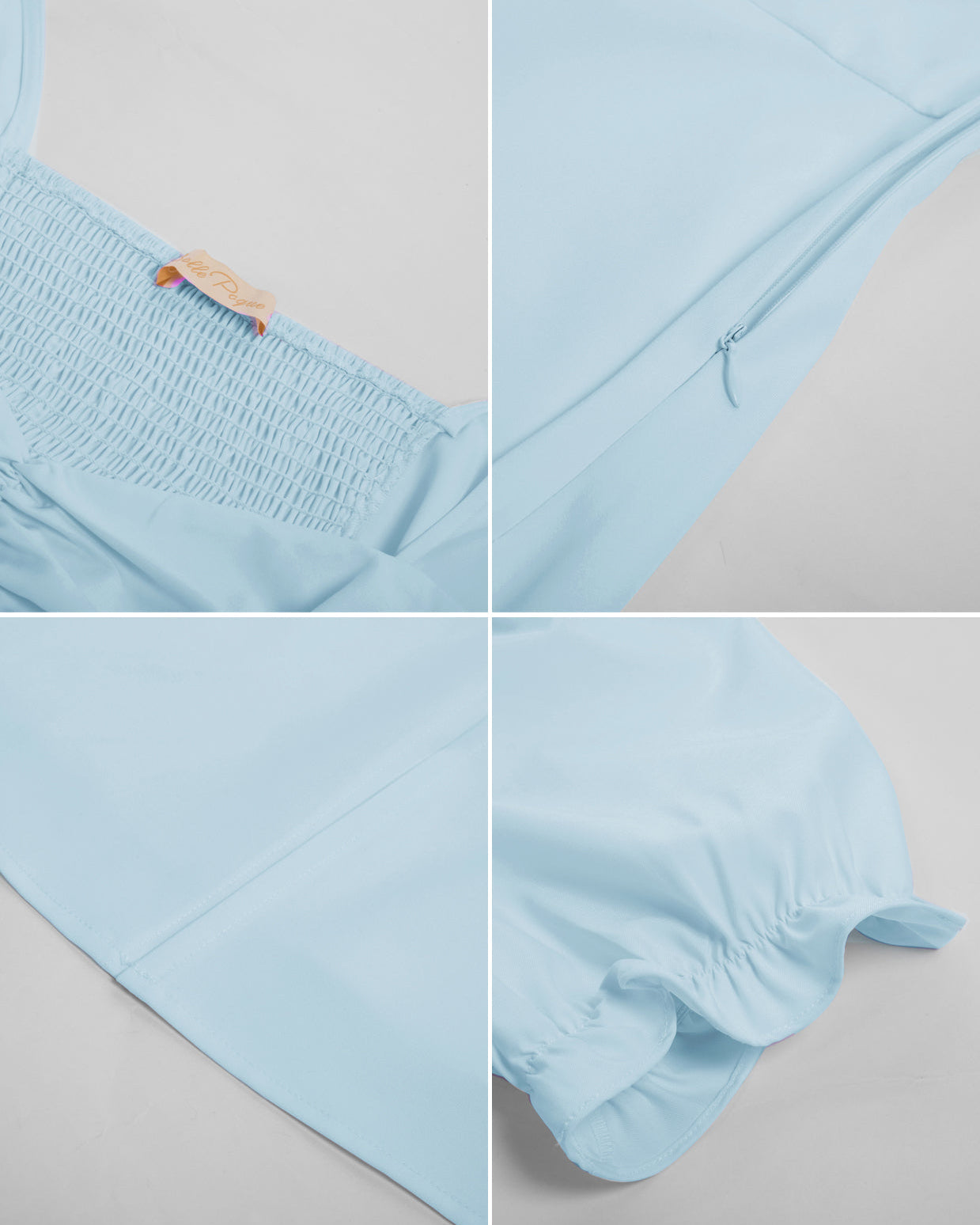 belle poque Vintage Strawberry Patterns Front Slit Dress Puffed Short Sleeve Sweetheart Neck Dress