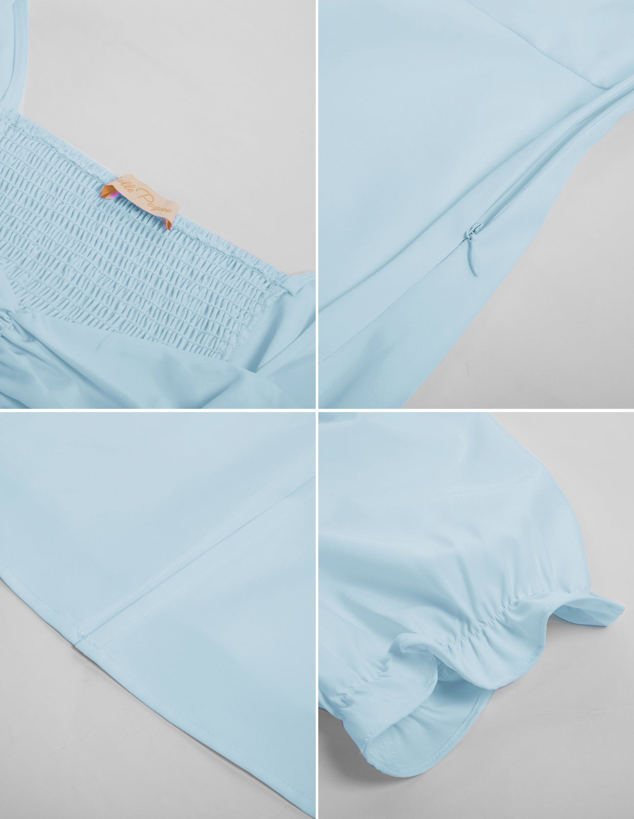 belle poque Vintage Strawberry Patterns Front Slit Dress Puffed Short Sleeve Sweetheart Neck Dress