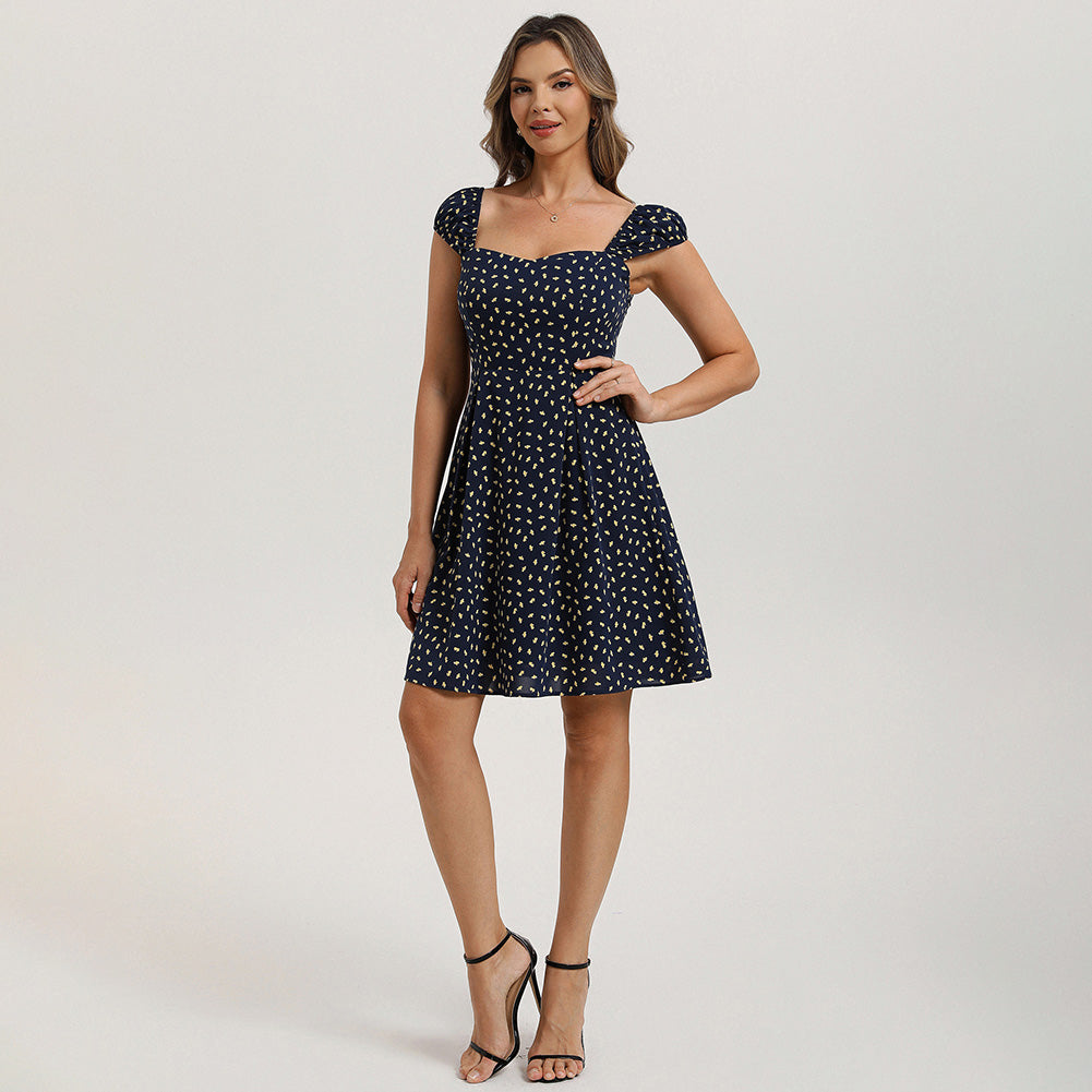 belle poque Mini Floral Dress 2026 Cap Sleeve Flowy Date Short Cute Dress