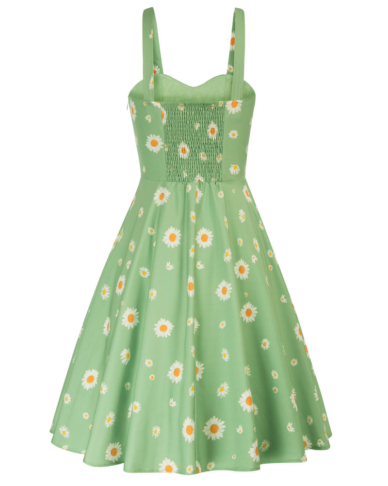 belle poque Vintage Two-Way Defined Waist Dress Ruched Bodice Flared A-Line Dress