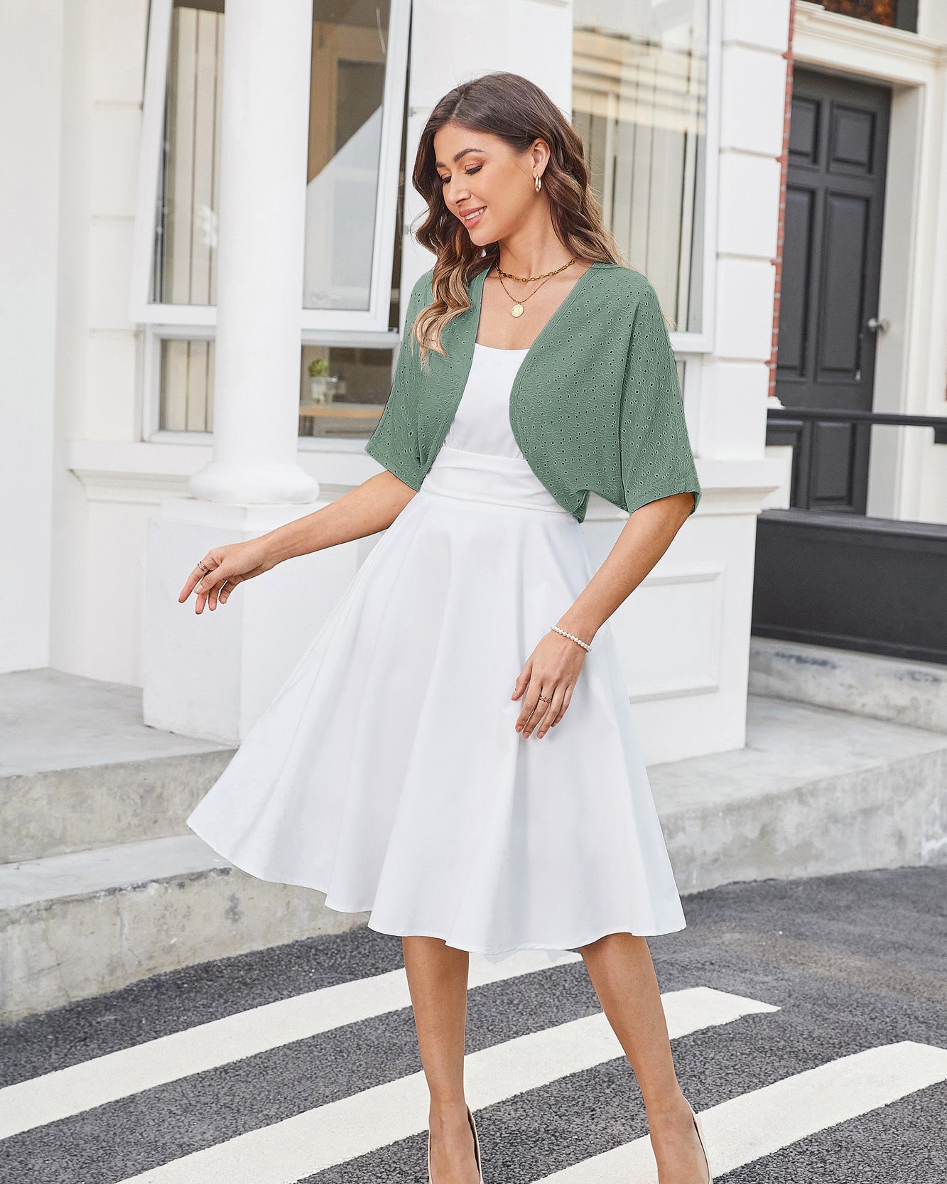 belle poque Vintage Open Front Bolero Shrug Batwing Short Sleeve