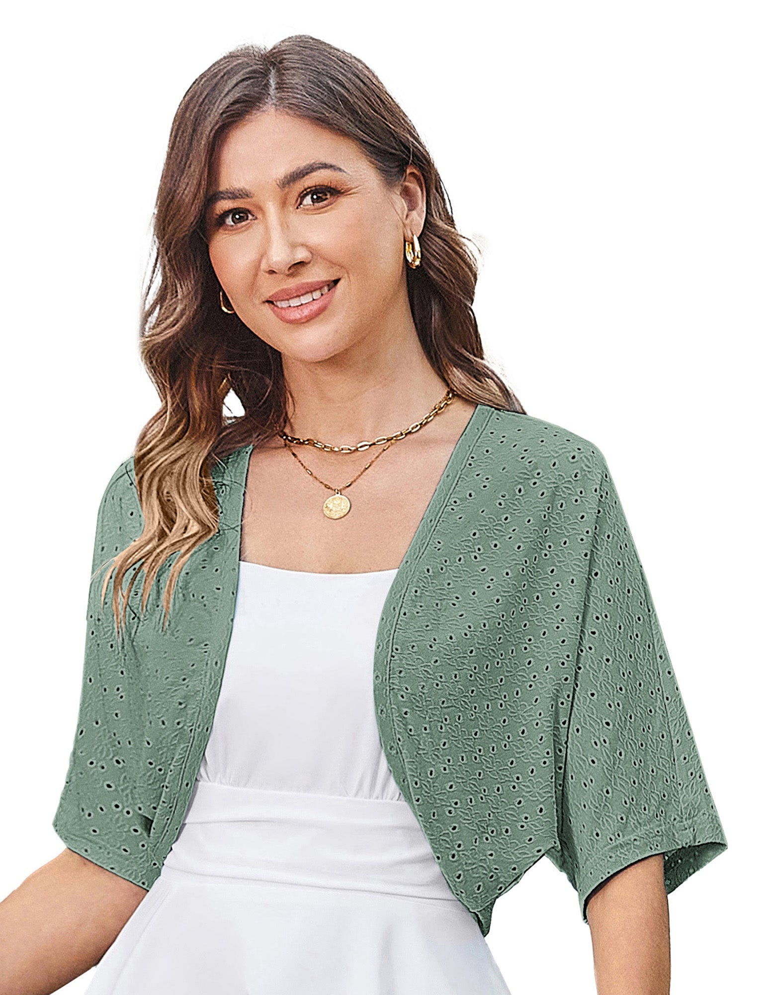 belle poque Vintage Open Front Bolero Shrug Batwing Short Sleeve