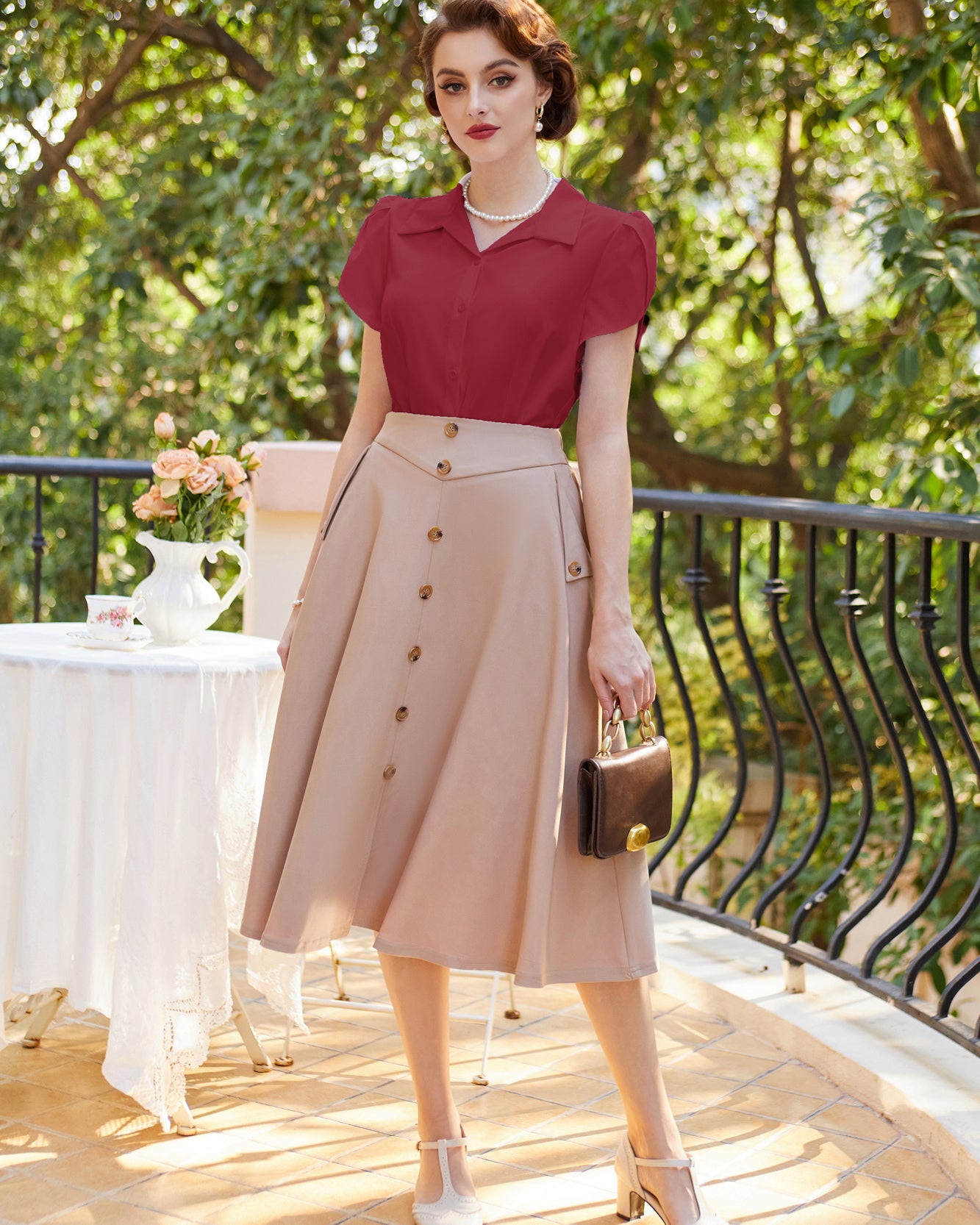 belle poque Business Casual Shirts Tops Summer Button Blouse for Women