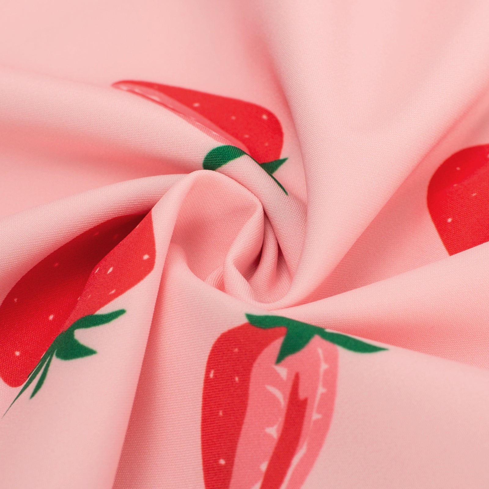 belle poque Vintage Strawberry Patterns Front Slit Dress Puffed Short Sleeve Sweetheart Neck Dress