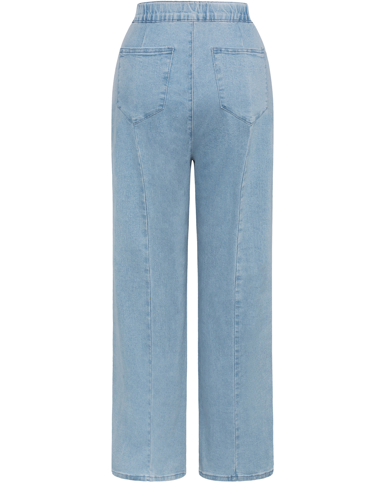 belle poque Wide Leg Jeans Button Decorated Casual Stretchy Demin Pants with Pockets