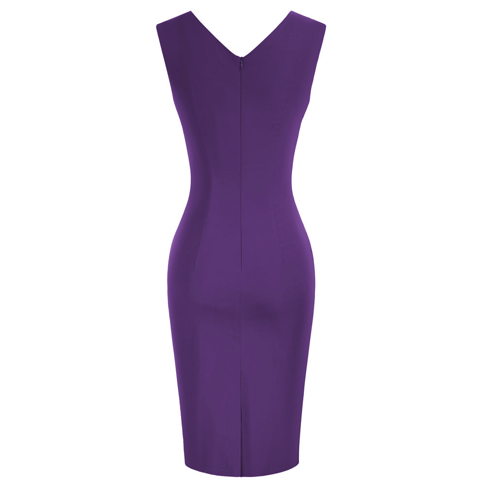 belle poque Vintage Slim Fit Sleeveless Hips-Wrapped Bodycon Dress