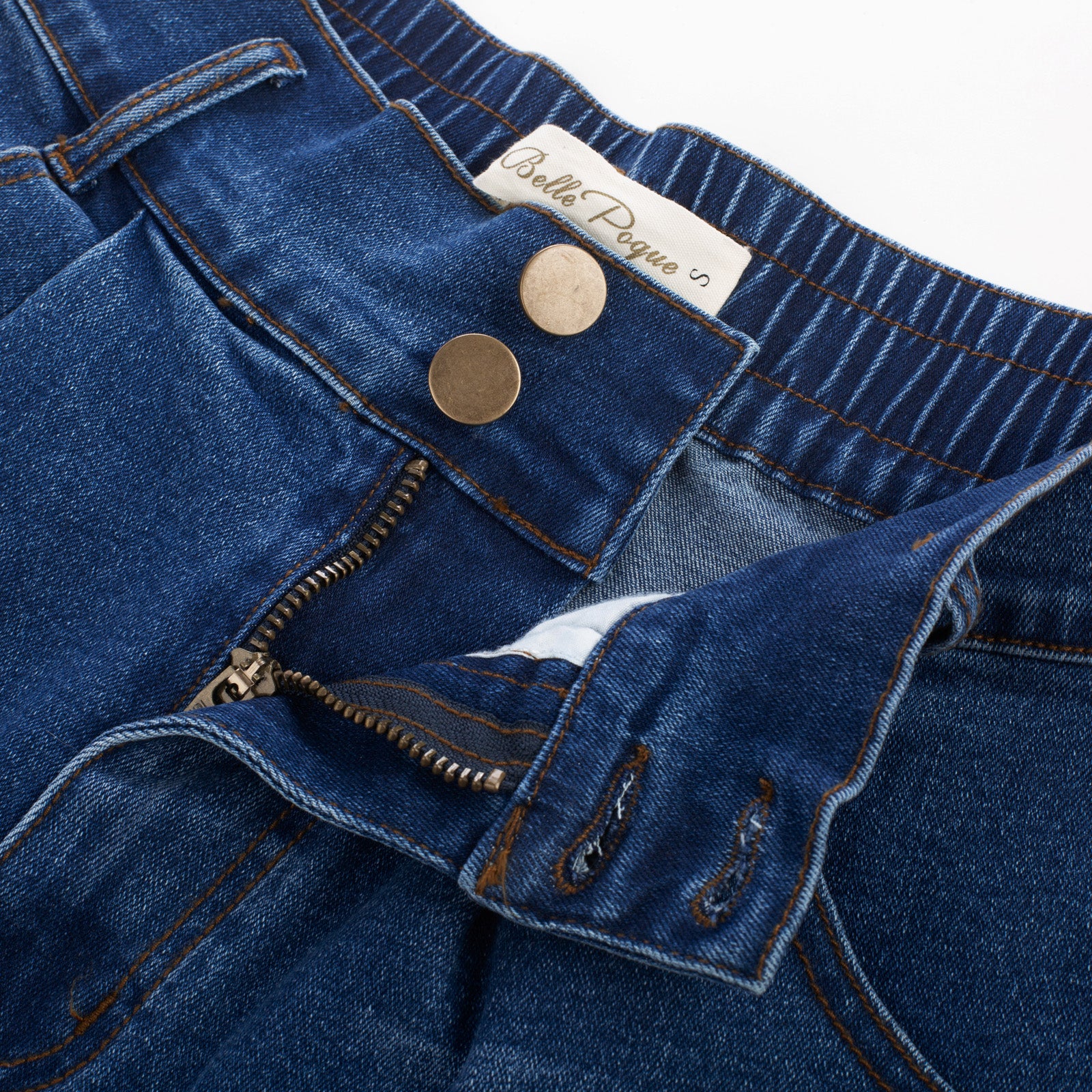 belle poque Bermuda Shorts Elastic Waist Wide Leg Shorts with Pockets & Belts