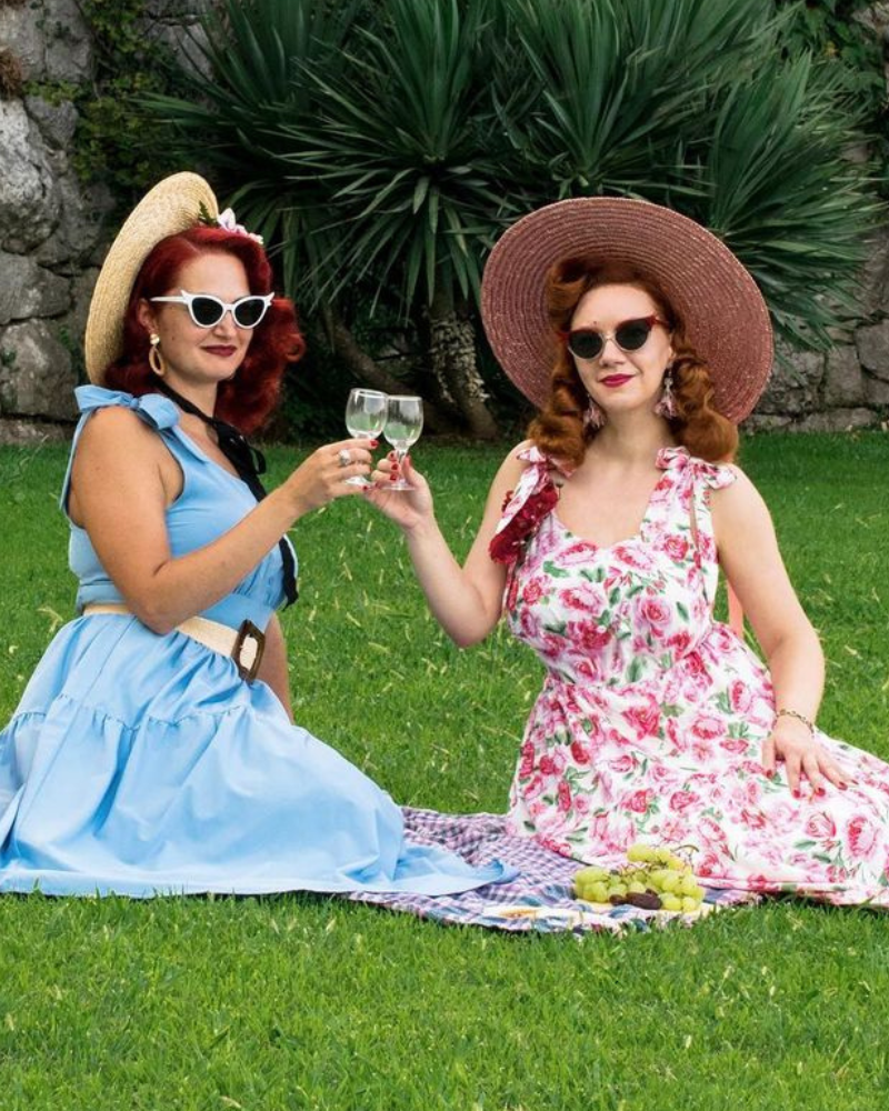 belle poque Fans Look of Floral Printed Tiered Midi Dress Sleeveless V-Neck Defined Waist A-Line Dress