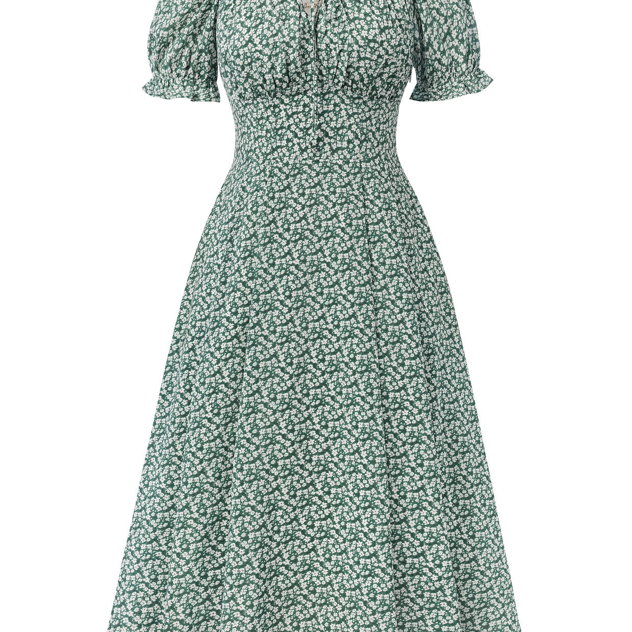 belle poque 2026 Spring Summer Sundress Vintage Cottagecore Dress with Pocket Dark Green