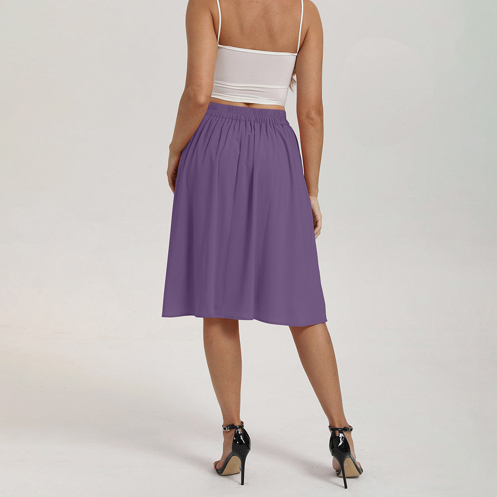 belle poque 2026 Women Spring Summer Vintage Chiffon Flared A-Line Skirt