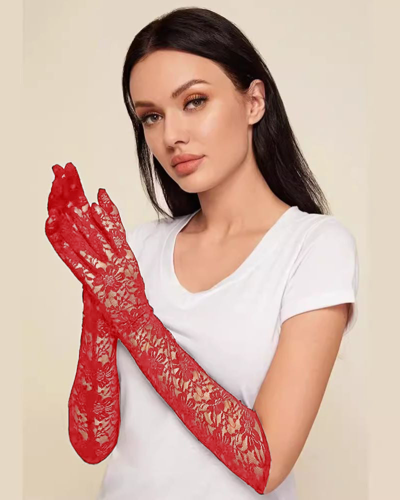 belle poque Lace Gloves Long Sexy Dress Gloves Accessories
