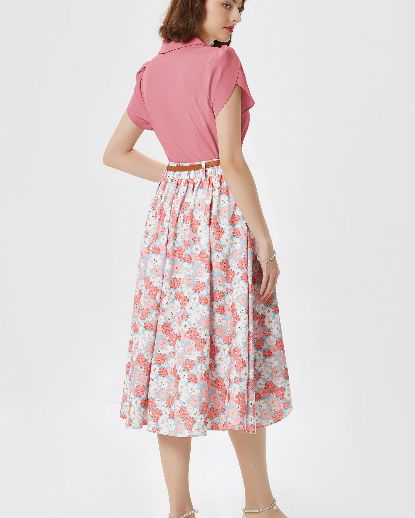 belle poque Business Casual Shirts Tops Summer Button Blouse for Women