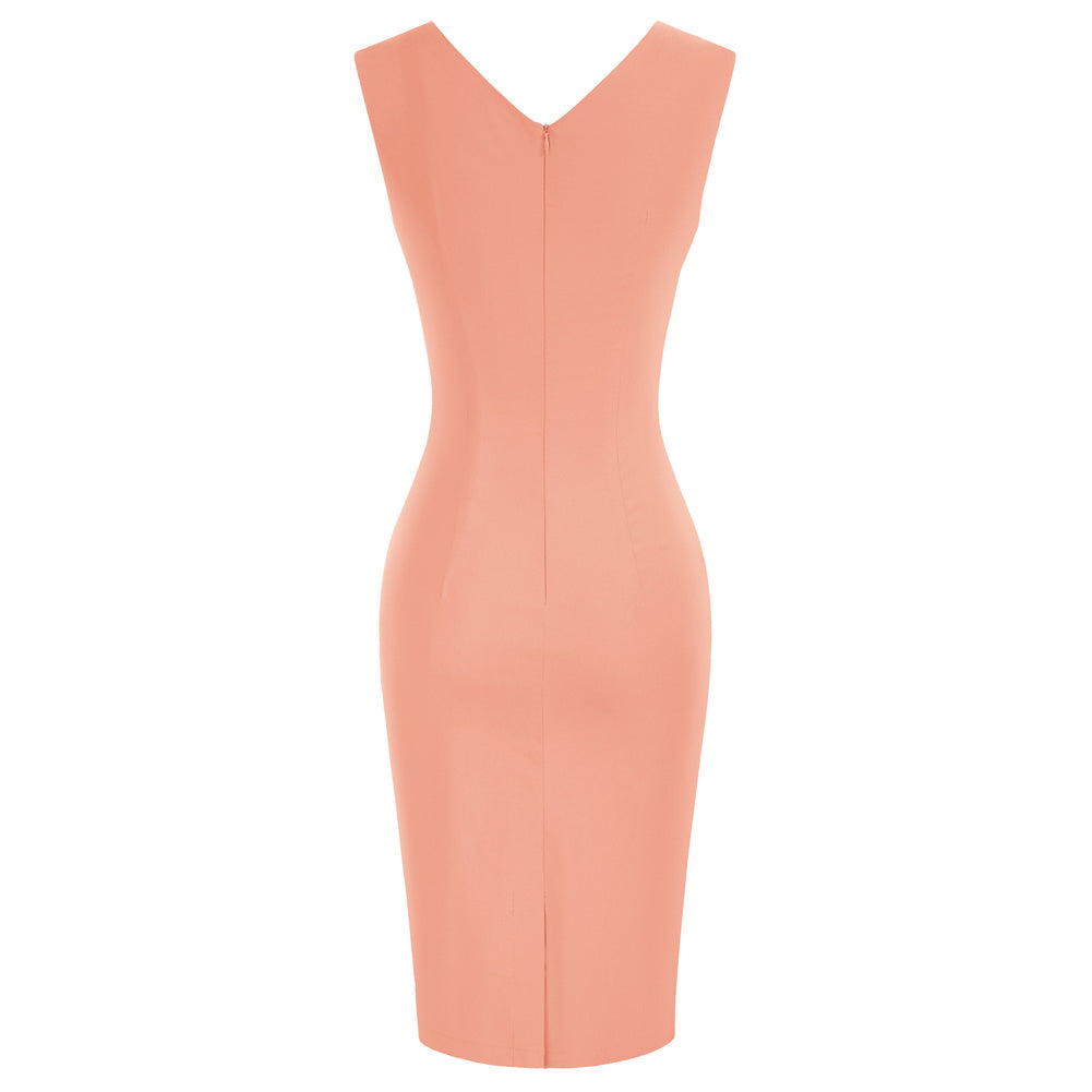 belle poque Vintage Slim Fit Sleeveless Hips-Wrapped Bodycon Dress