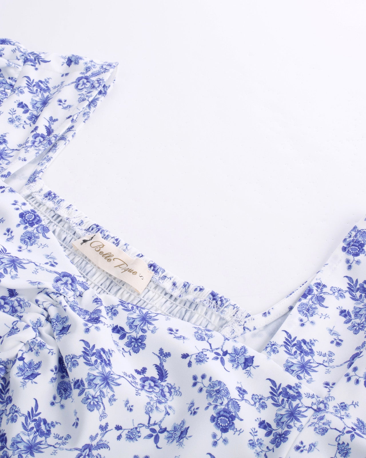 belle poque Vintage Strawberry Patterns Front Slit Dress Puffed Short Sleeve Sweetheart Neck Dress