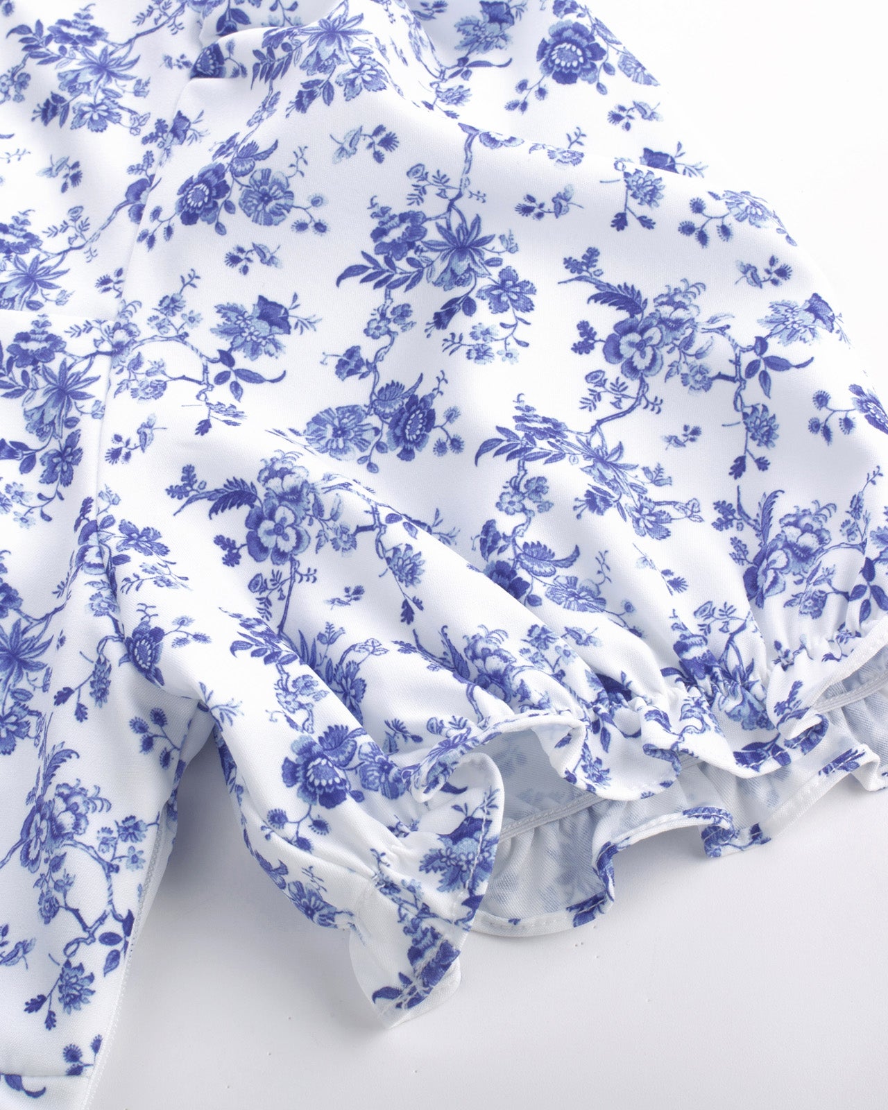 belle poque Vintage Strawberry Patterns Front Slit Dress Puffed Short Sleeve Sweetheart Neck Dress