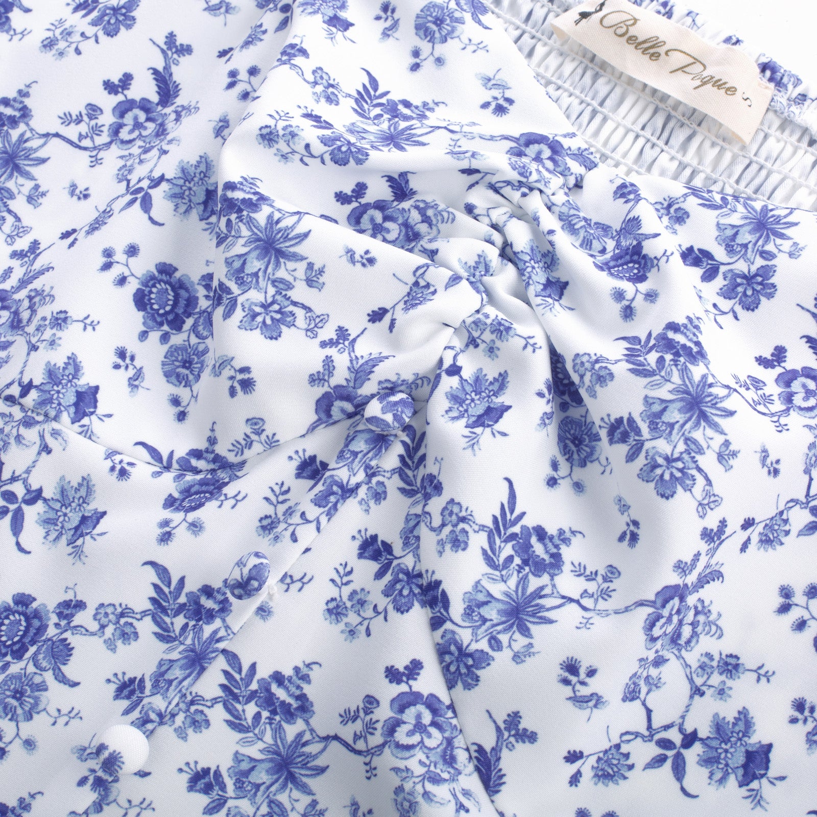 belle poque Vintage Strawberry Patterns Front Slit Dress Puffed Short Sleeve Sweetheart Neck Dress