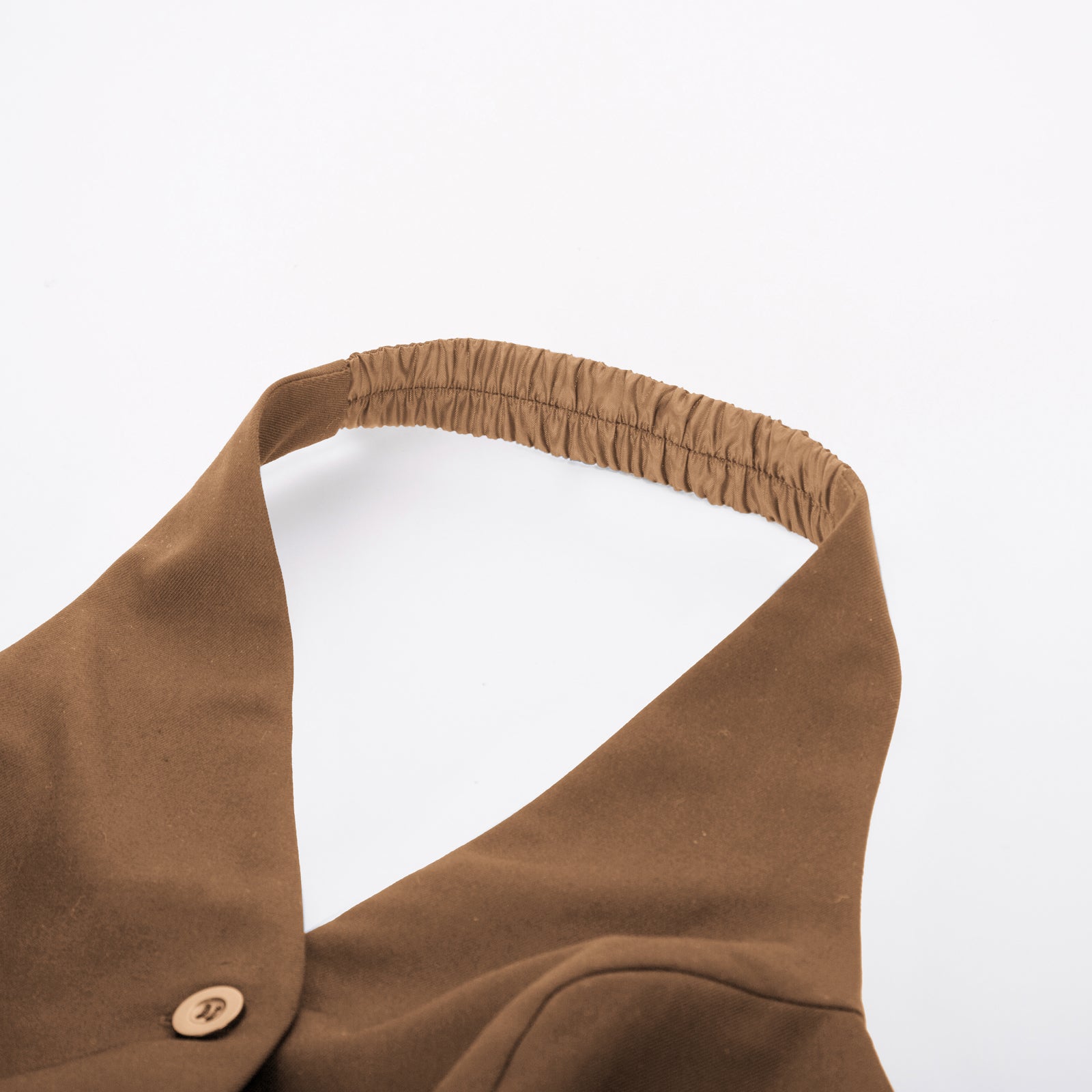 belle poque Seckill Offer⌛Solid Color Halter V-Neck Single Breasted Handkerchief Vest