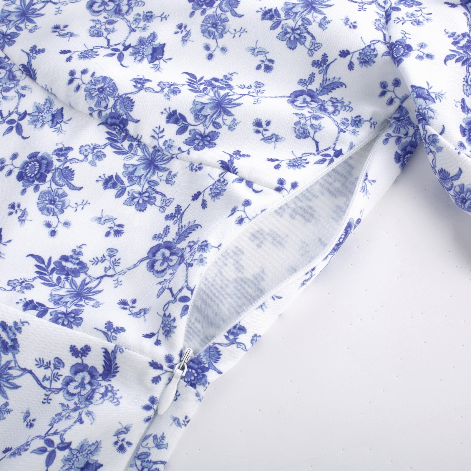 belle poque Vintage Strawberry Patterns Front Slit Dress Puffed Short Sleeve Sweetheart Neck Dress