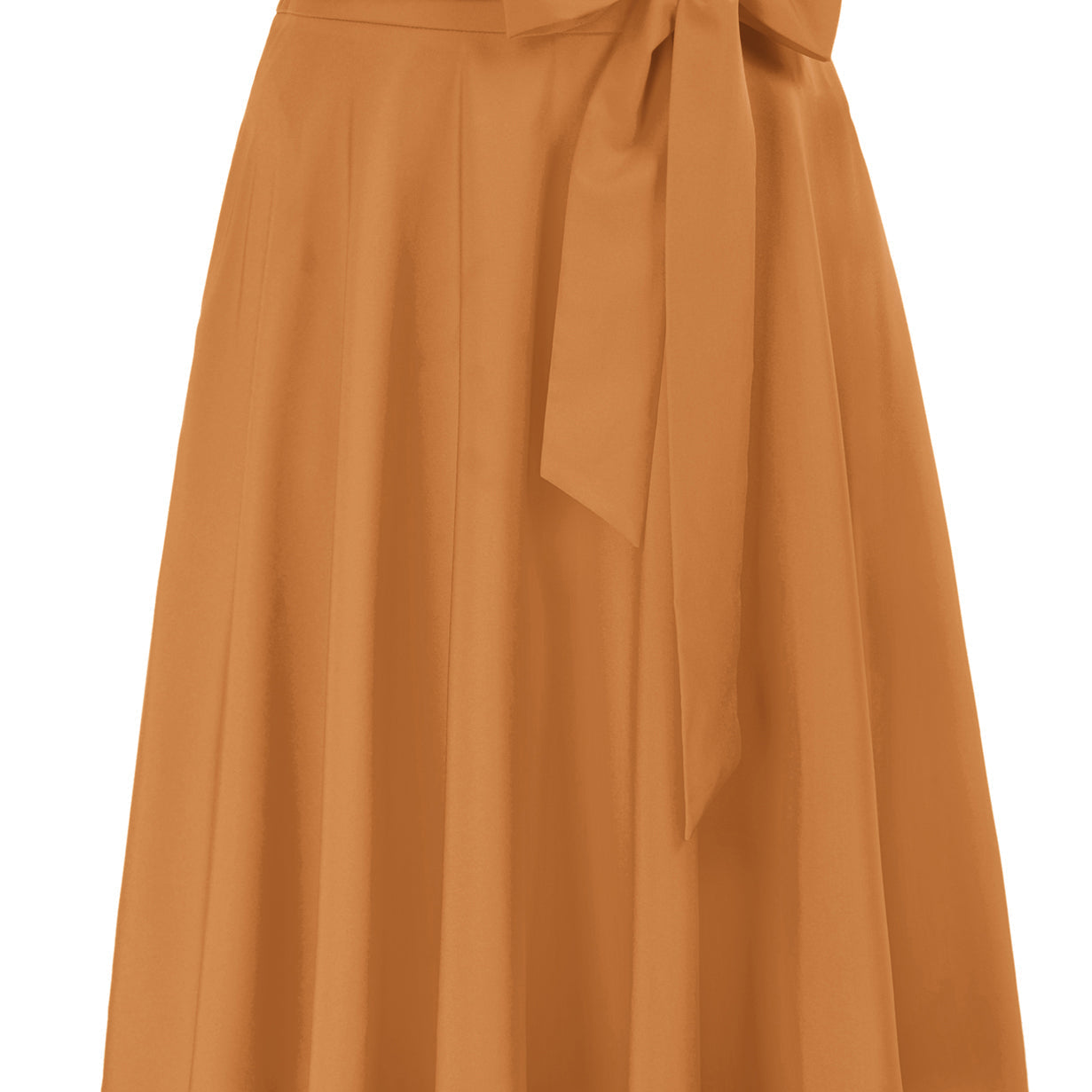 belle poque Women's High Waist A-Line Pockets Skirt Skater Flared Midi Skirt Sandy brown