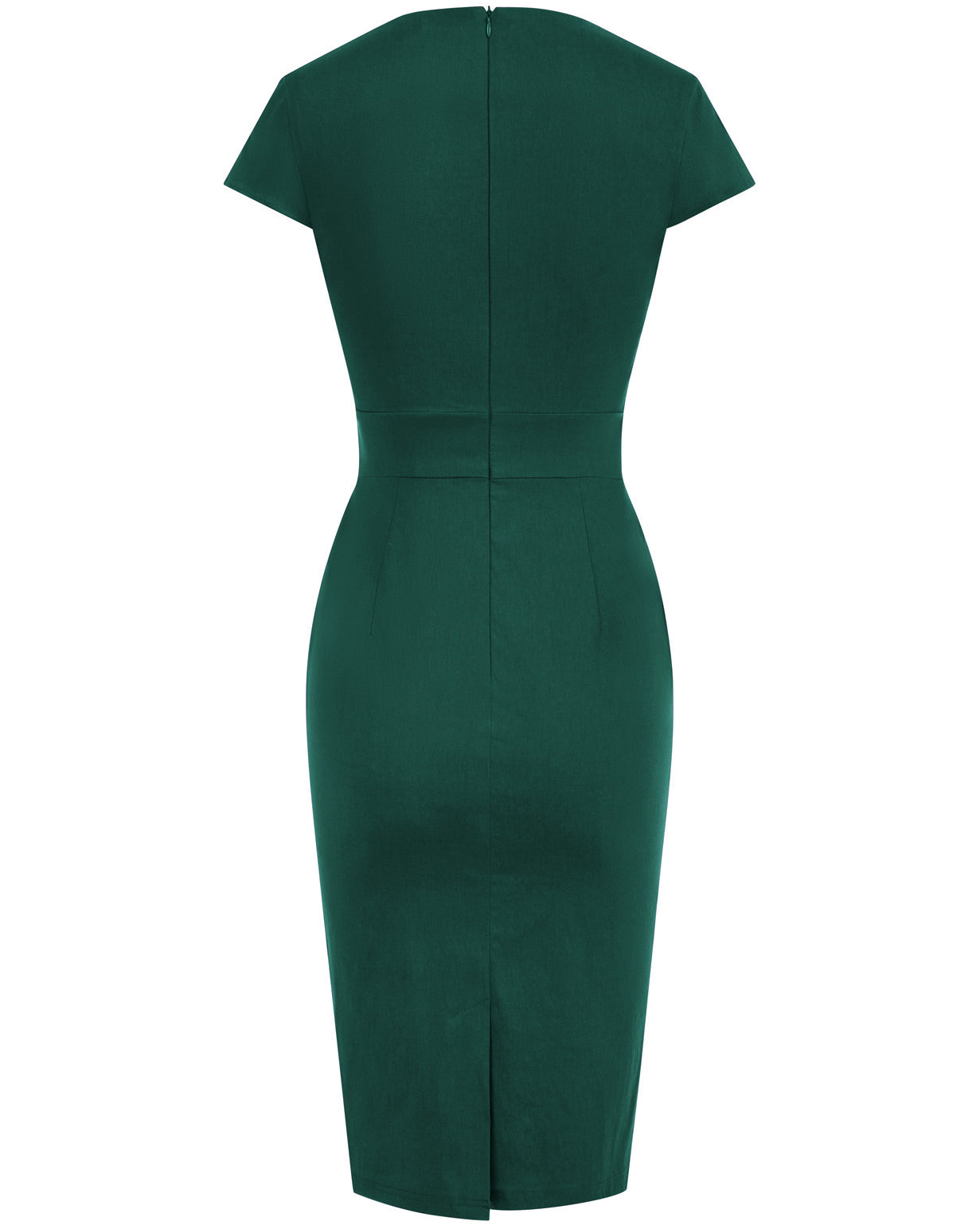 belle poque Vintage Cap Sleeve High Stretchy Hips-Wrapped Bodycon Pencil Dress