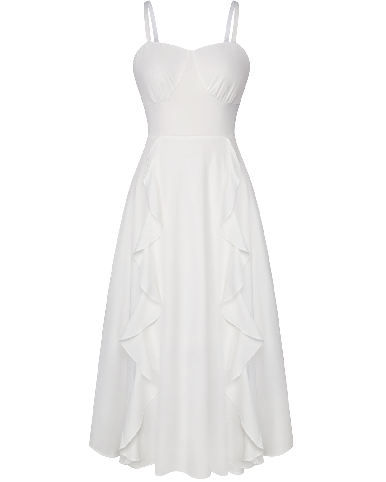 belle poque Sun Dresses for Women 2025 Boho Midi Fairy Wedding Guest Dresses White