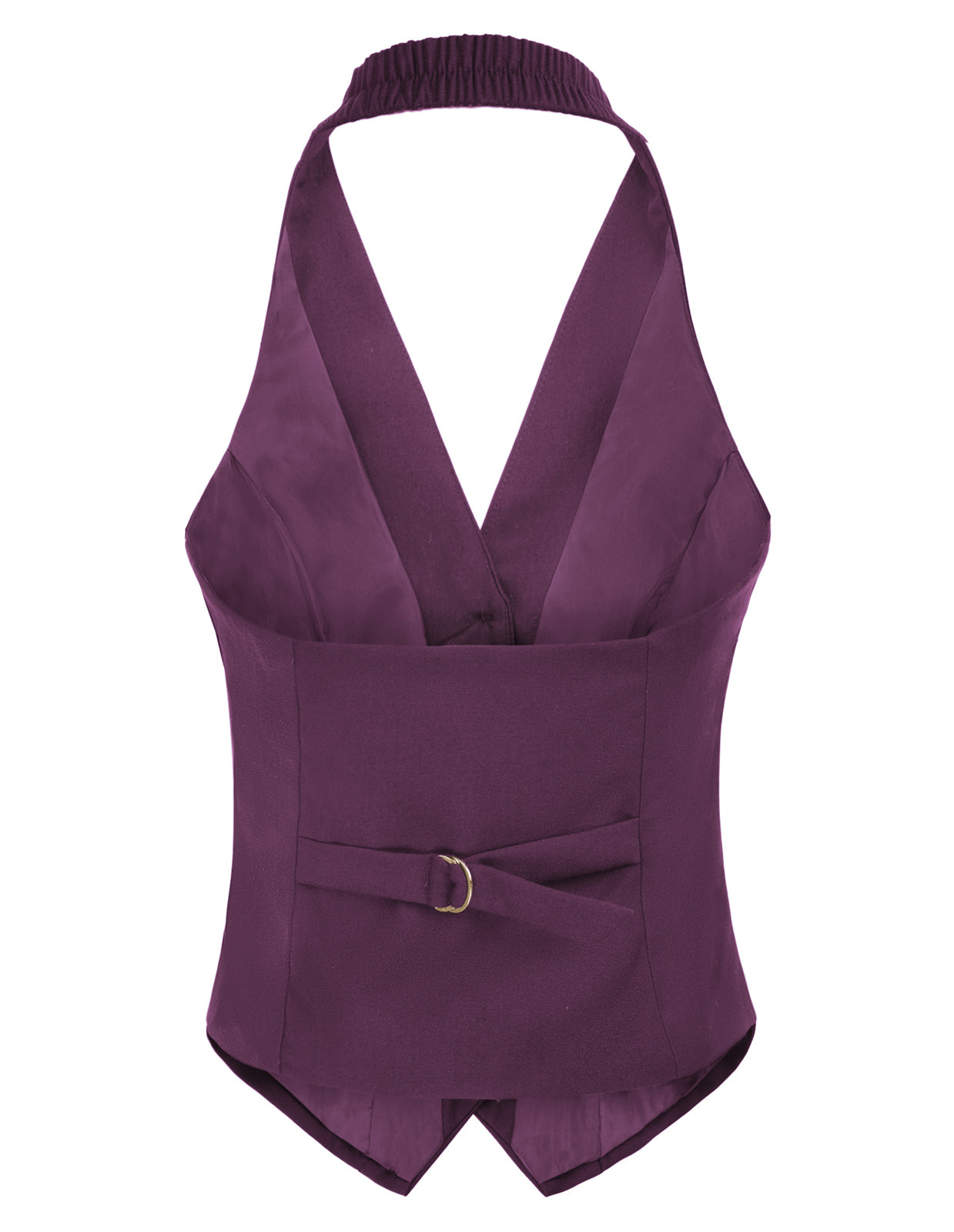 belle poque Seckill Offer⌛Solid Color Halter V-Neck Single Breasted Handkerchief Vest