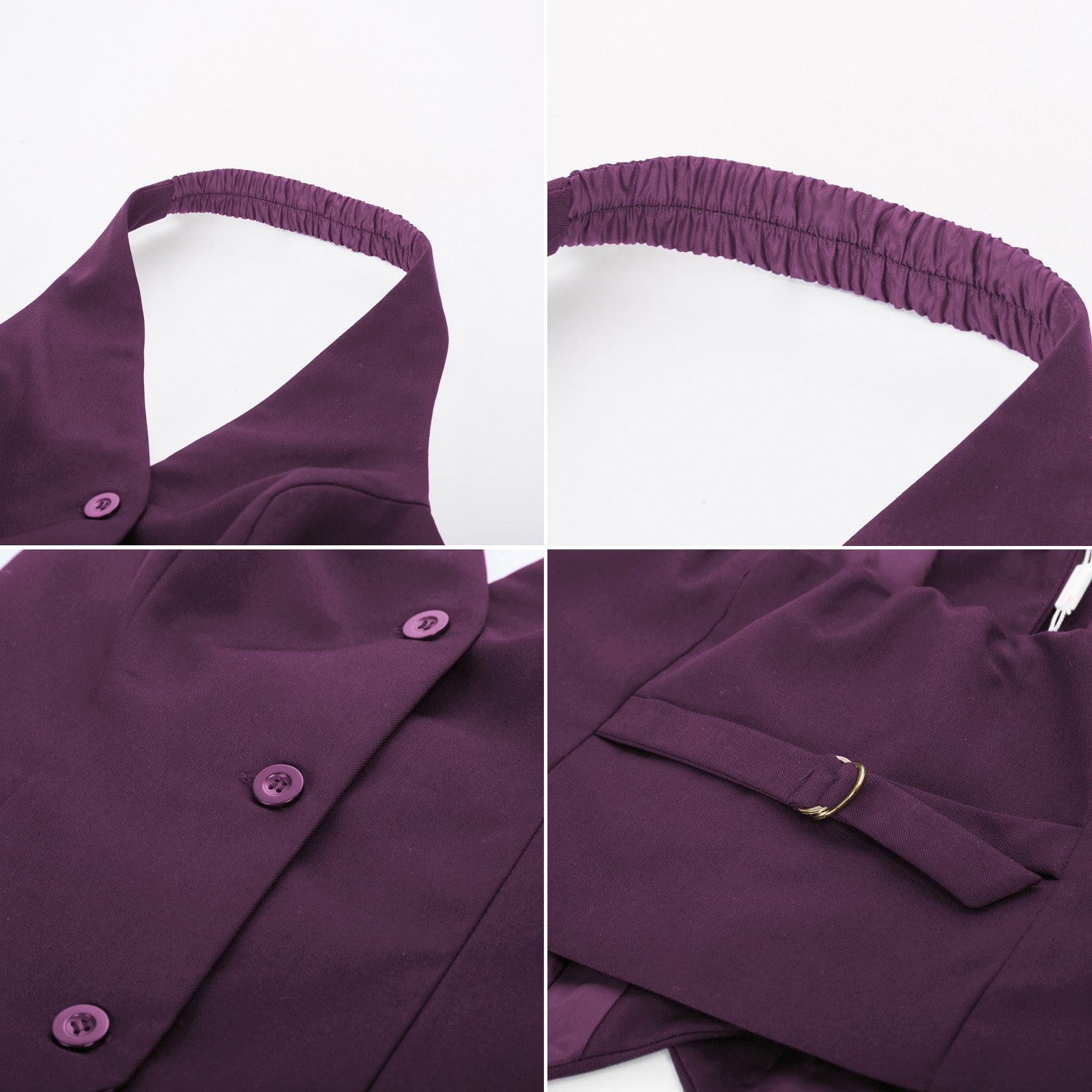 belle poque Seckill Offer⌛Solid Color Halter V-Neck Single Breasted Handkerchief Vest