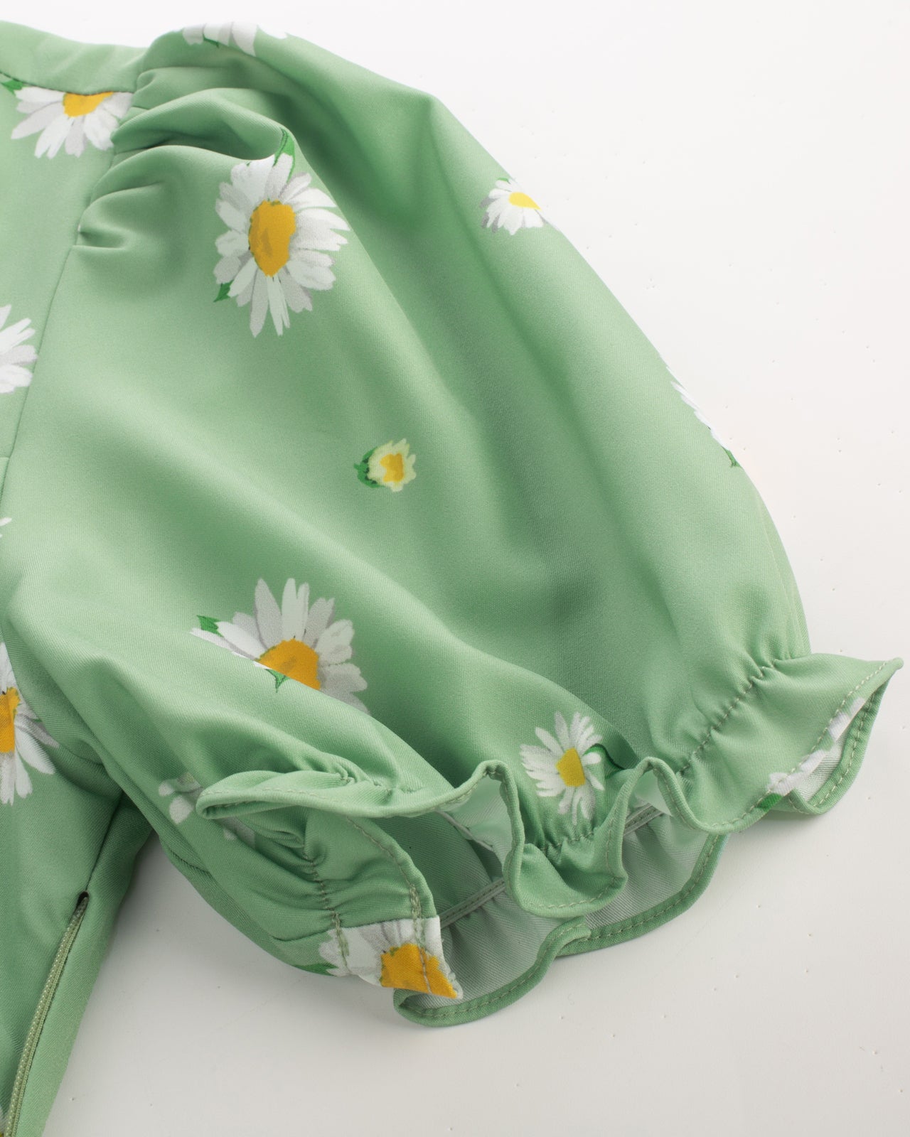 belle poque Vintage Strawberry Patterns Front Slit Dress Puffed Short Sleeve Sweetheart Neck Dress