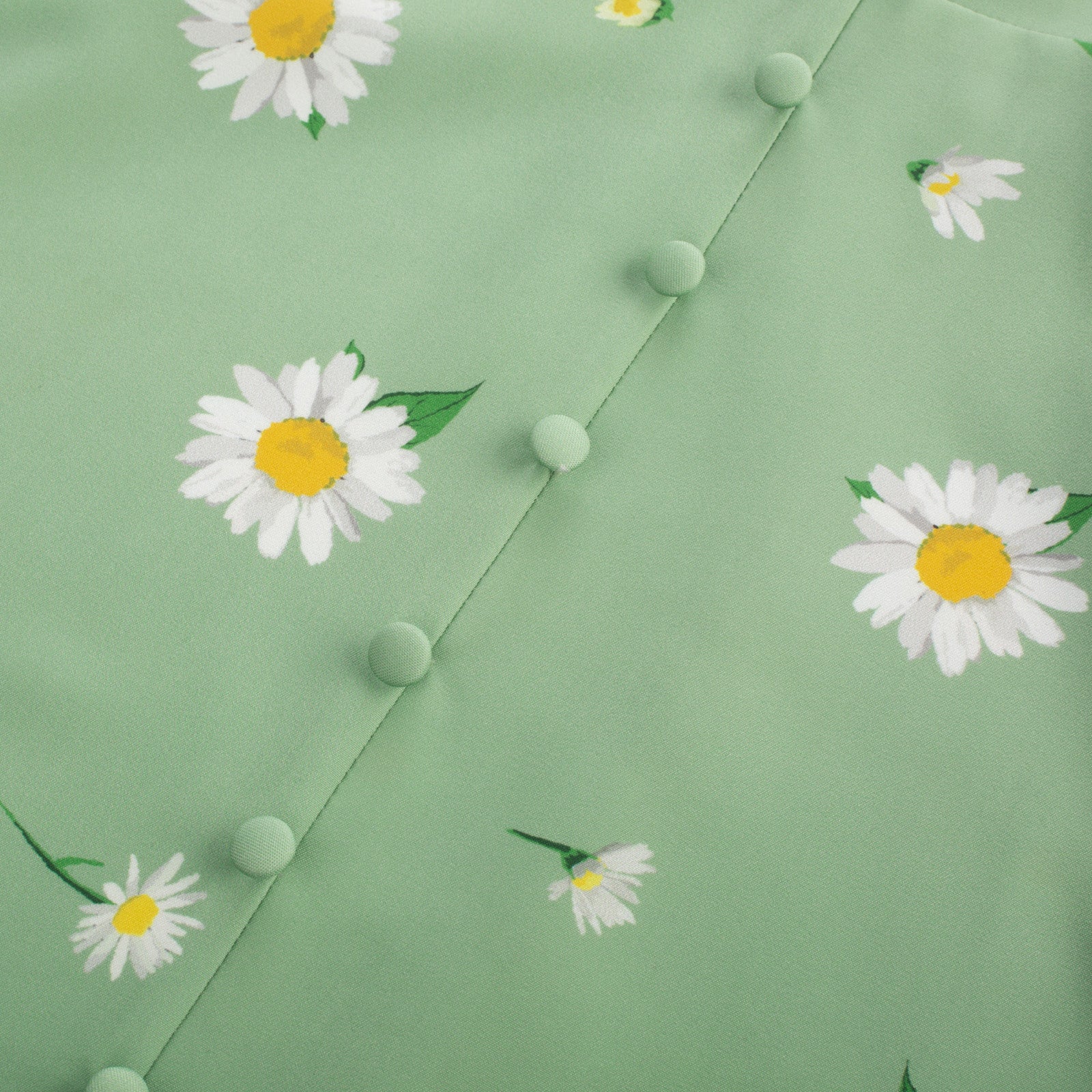 belle poque Vintage Strawberry Patterns Front Slit Dress Puffed Short Sleeve Sweetheart Neck Dress