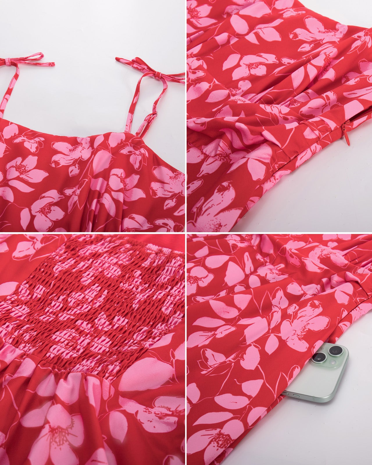 belle poque Summer Slip Dresses for Women Spaghetti Strap Midi Sun Dress Cute Casual Dress with Pockets