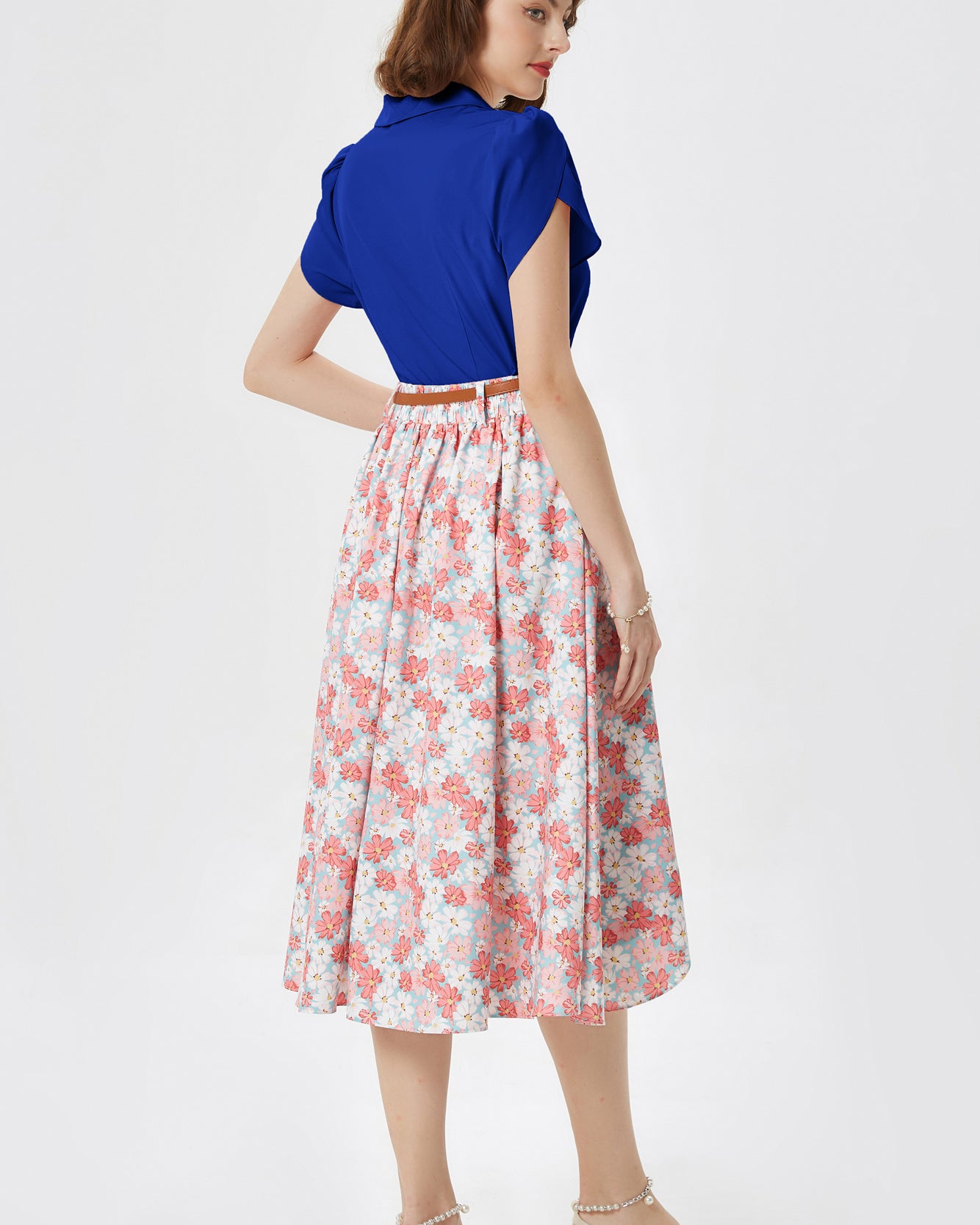 belle poque Business Casual Shirts Tops Summer Button Blouse for Women