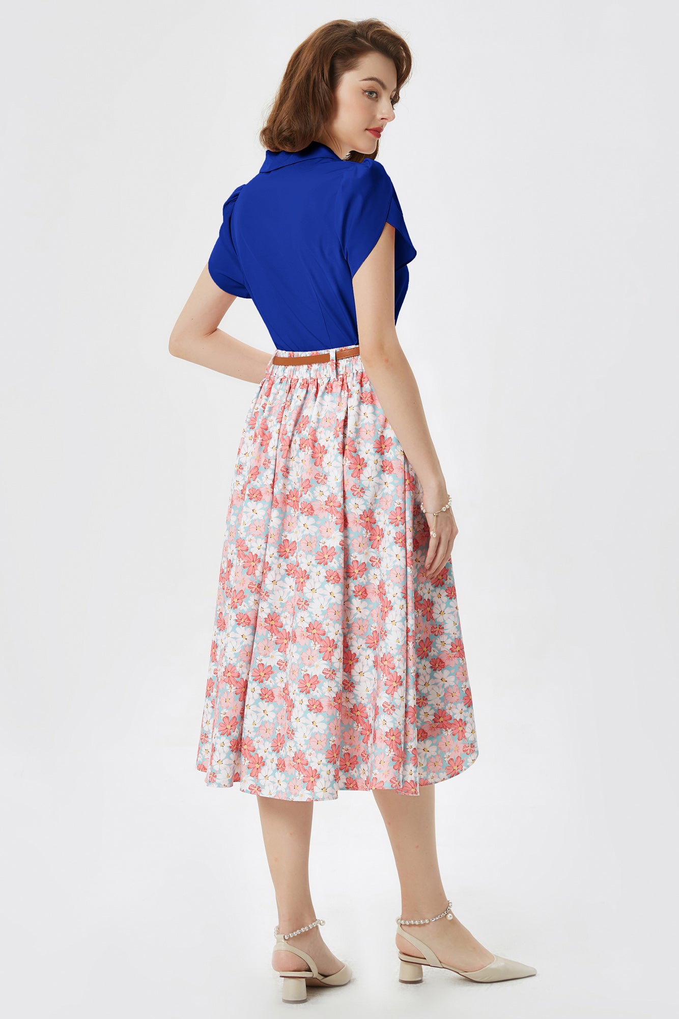 belle poque Business Casual Shirts Tops Summer Button Blouse for Women