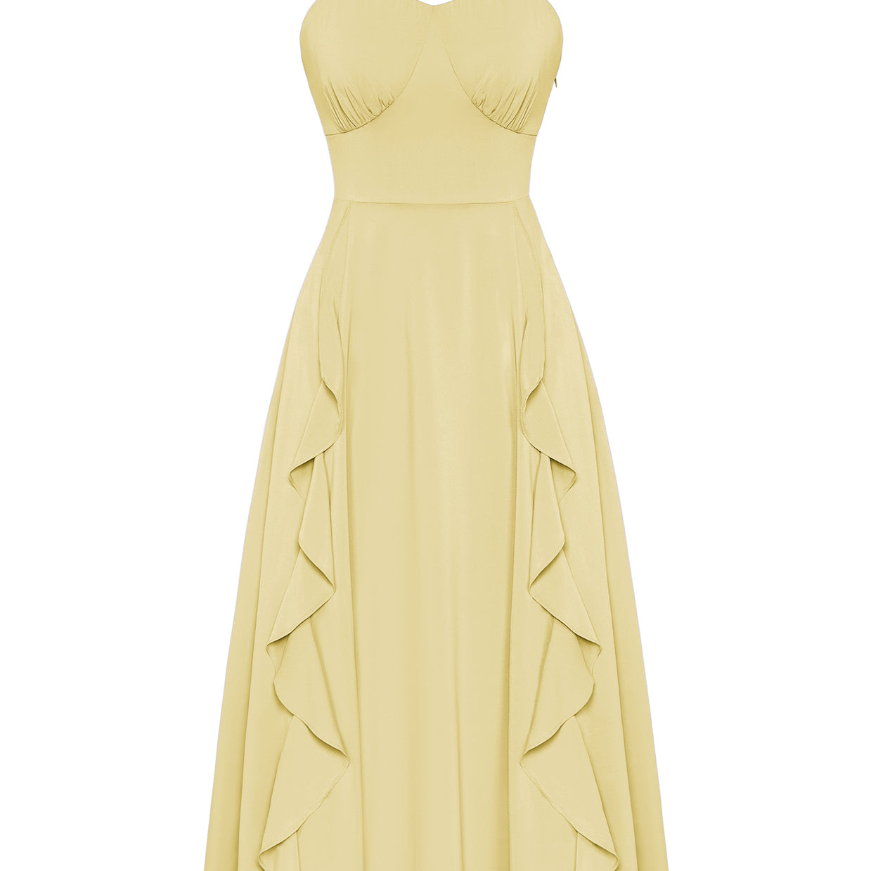 belle poque Sun Dresses for Women 2025 Boho Midi Fairy Wedding Guest Dresses Yellow