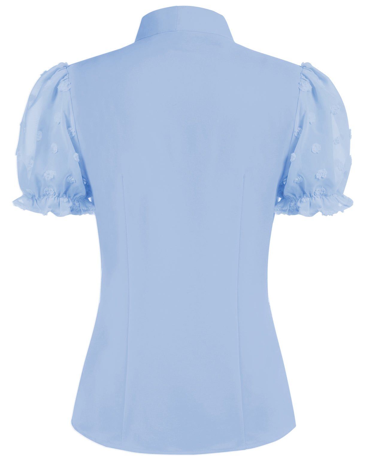 belle poque Bow-Knot Decorated Shirt Short Sleeve Stand Collar Tops