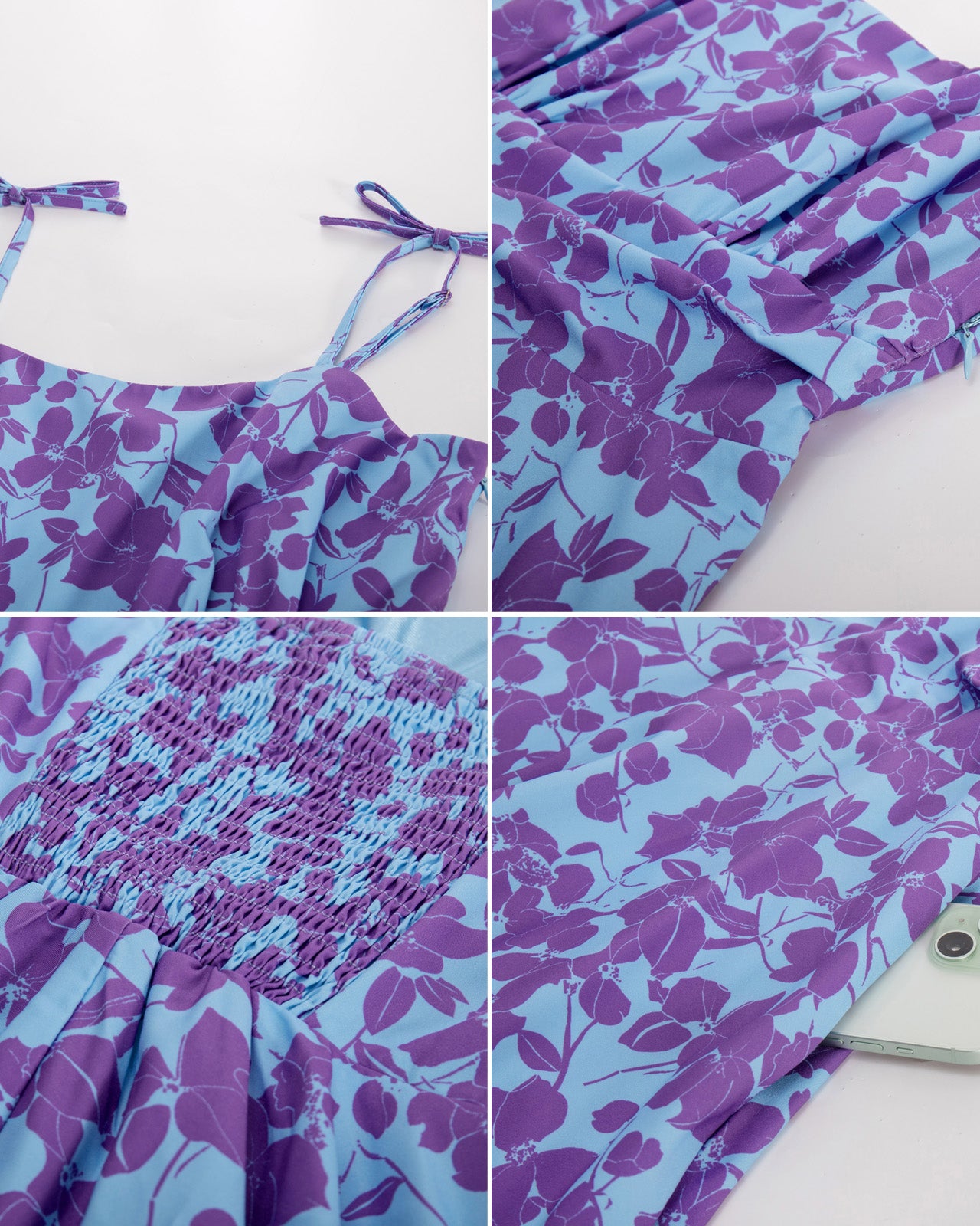 belle poque Summer Slip Dresses for Women Spaghetti Strap Midi Sun Dress Cute Casual Dress with Pockets