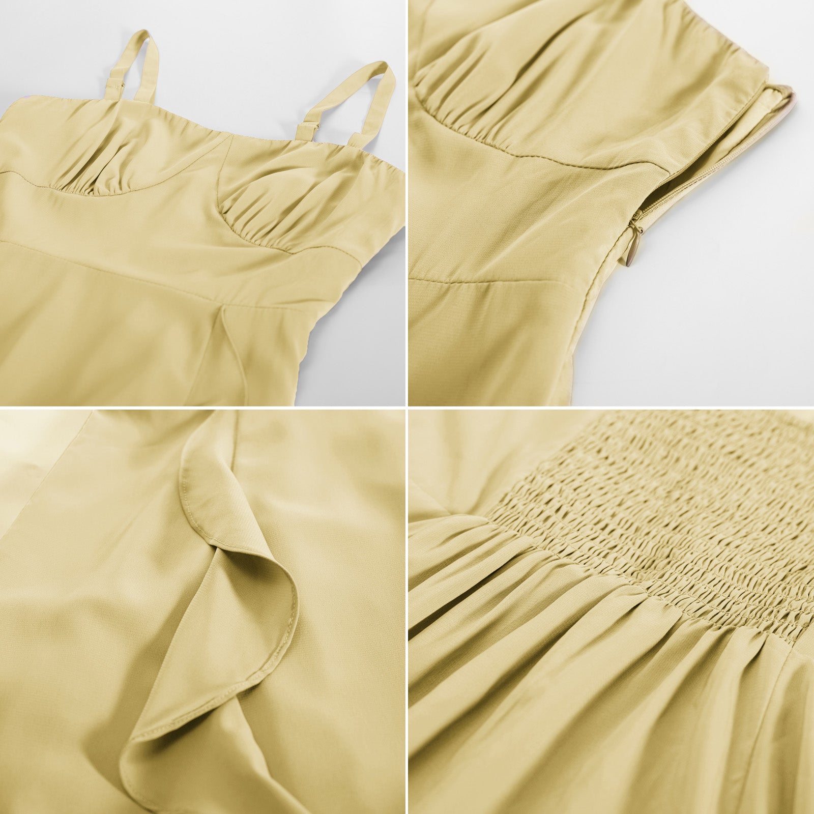 belle poque Sun Slip Dresses for Women Boho Maxi Dresses Casual Spaghetti Ruffle Dress