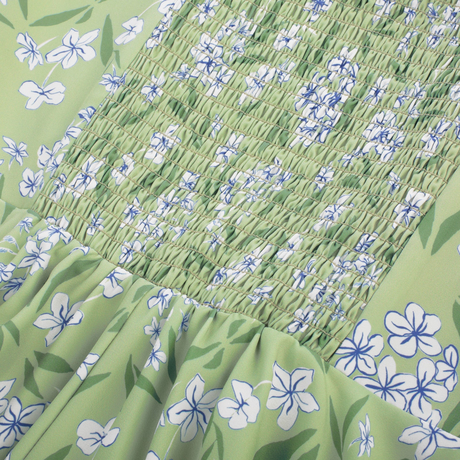 belle poque Vintage Daisy Flower Print Cottagecore Cocktail Dresses Square Neck Puff Sleeve Dress with Pockets