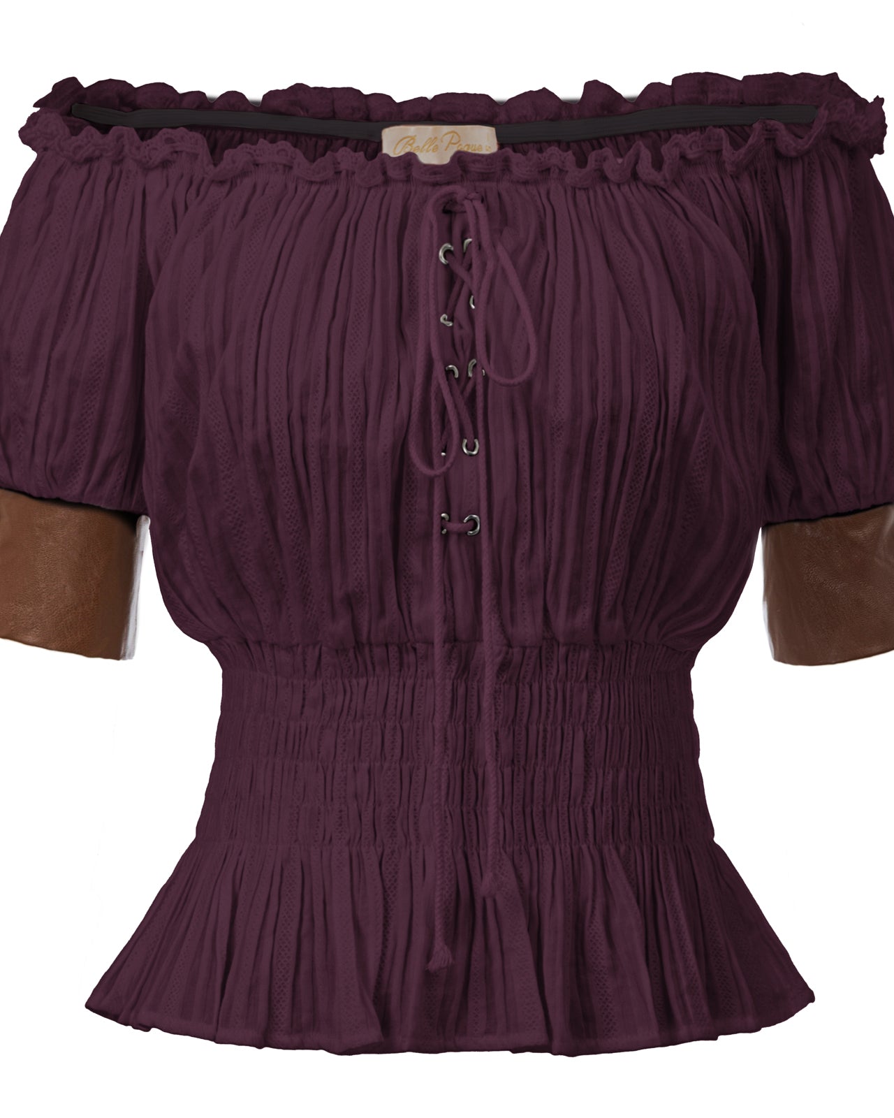 belle poque Steampunk Victorian Half Sleeve Boho Off Shoulder Pirate Tops Red