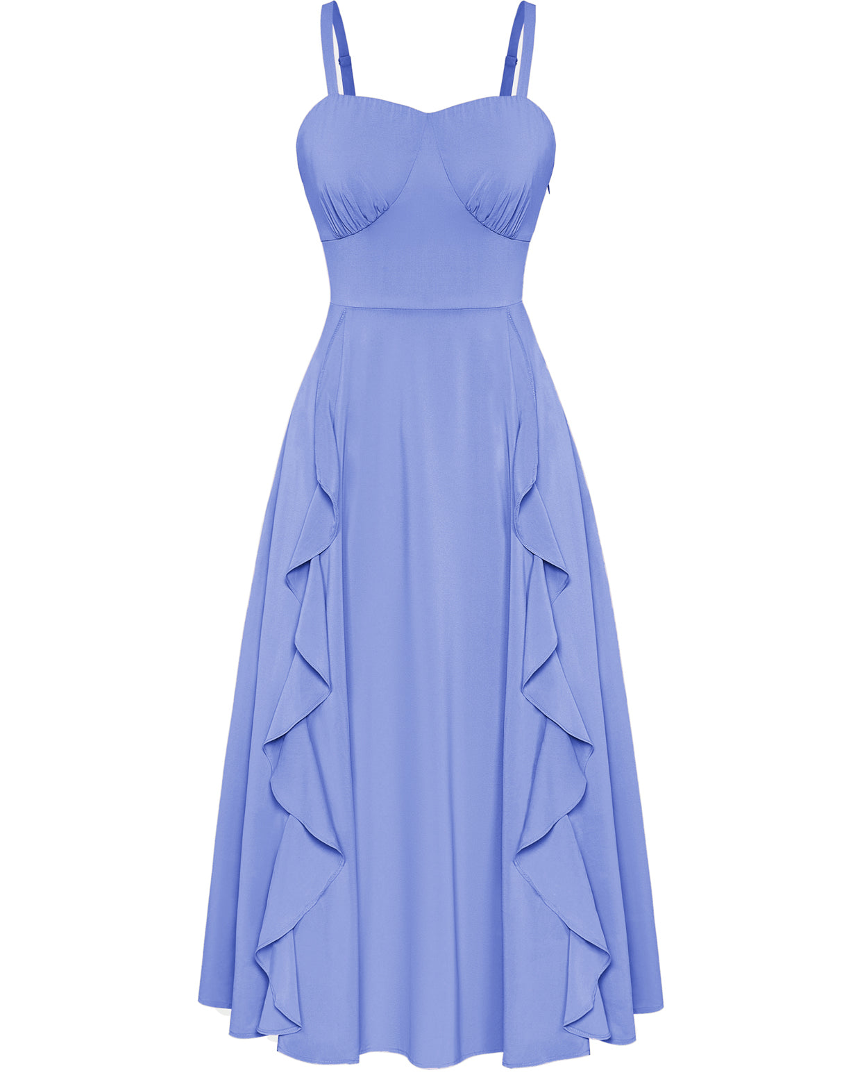belle poque Sun Dresses for Women 2025 Boho Midi Fairy Wedding Guest Dresses Lavy blue